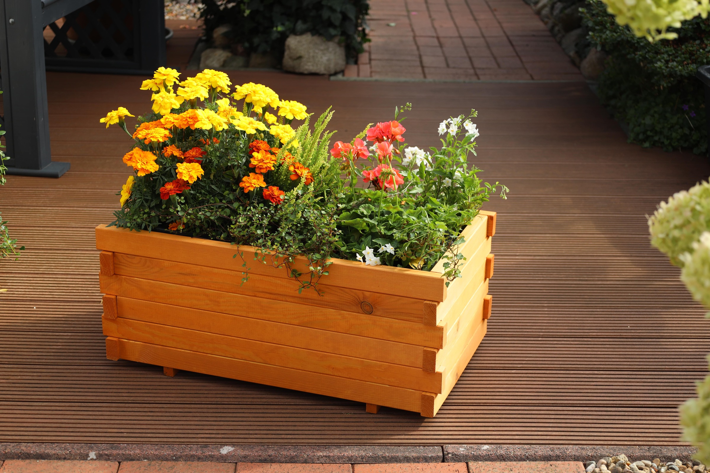 promadino Pflanzkübel "Lucca" mit Pflanzfolie, BxTxH: 69x39x29,5 cm