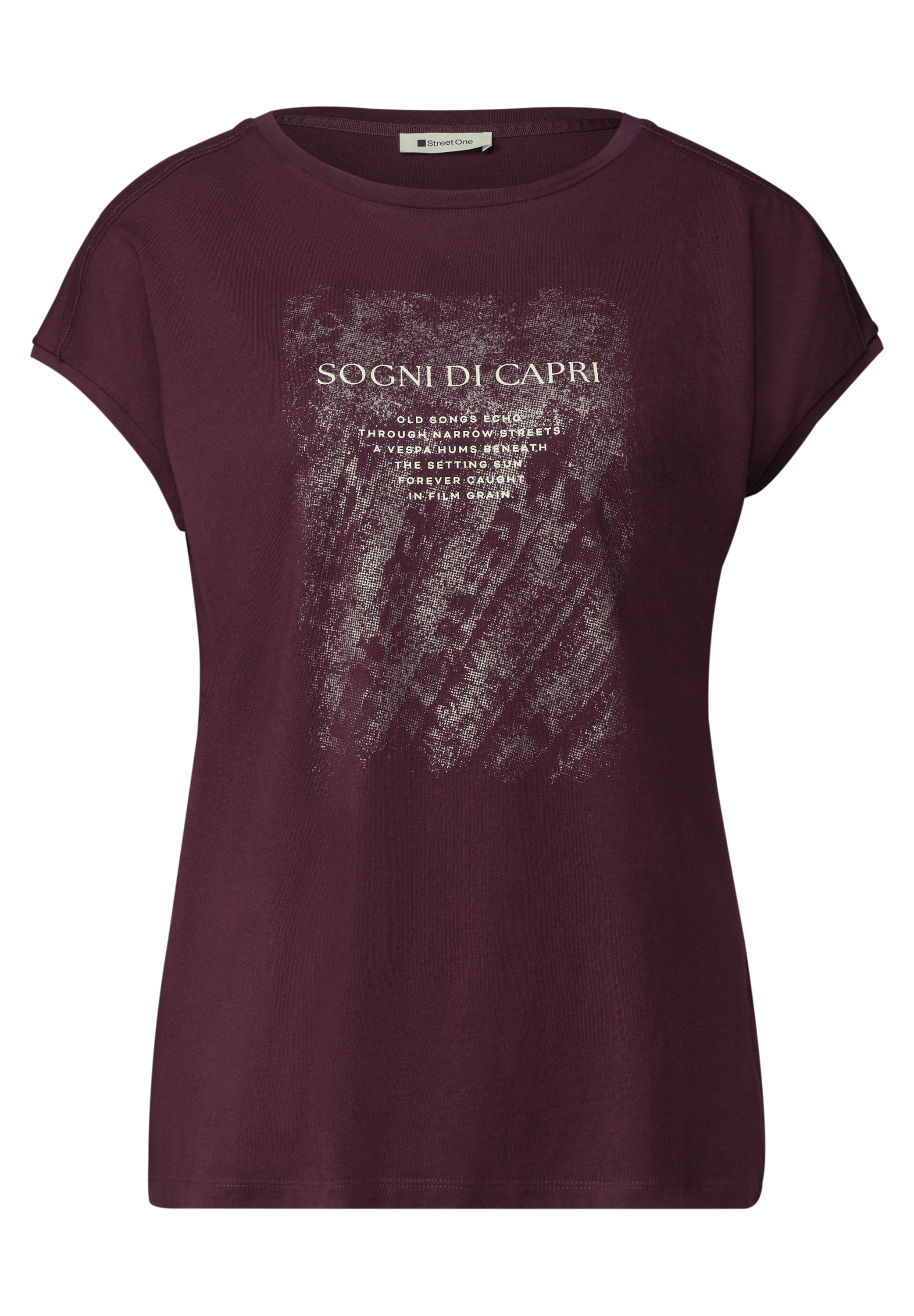 STREET ONE Print-Shirt aus softem Materialmix