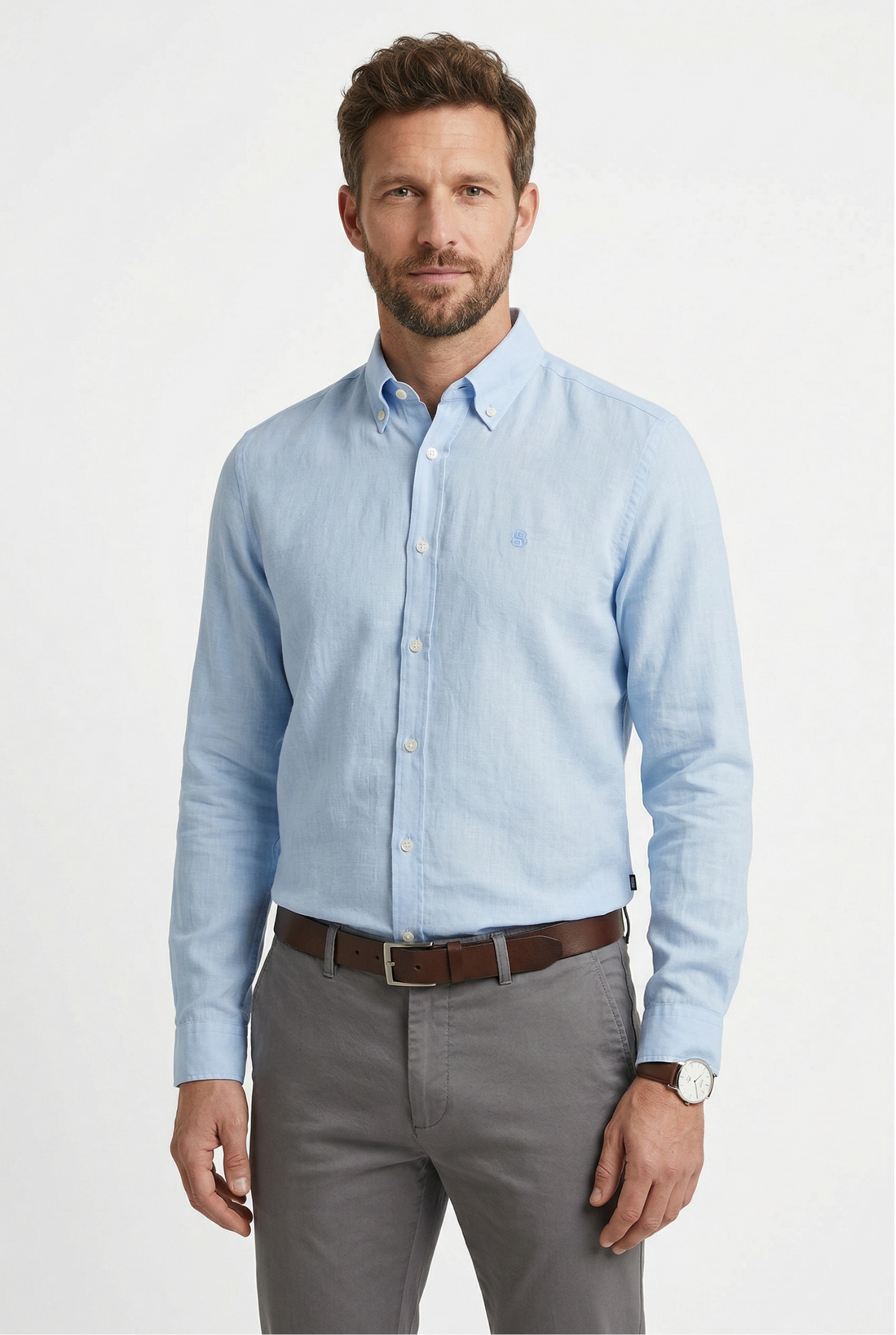 BOSS Leinenhemd "LIAM" 100% Leinen mit Button-Down-Kragen, regular fit