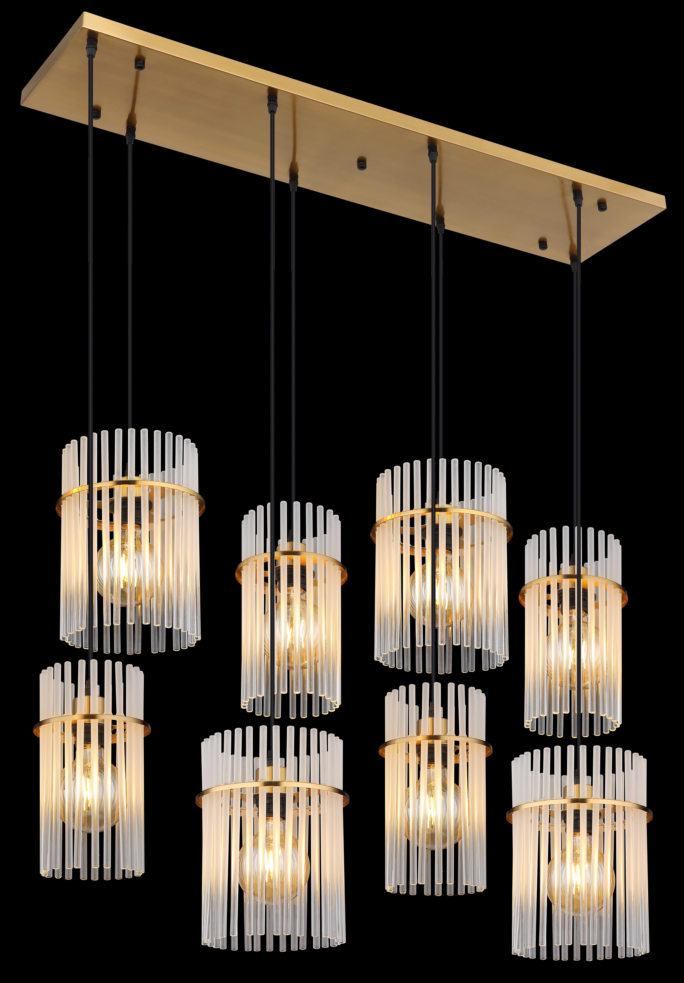 GLOBO LIGHTING Hängeleuchte »GORLEY« E27 1 Stk. Hängelampe Glasstäbe opal klar verlaufend elegant Wohnzimmer Esszimmer