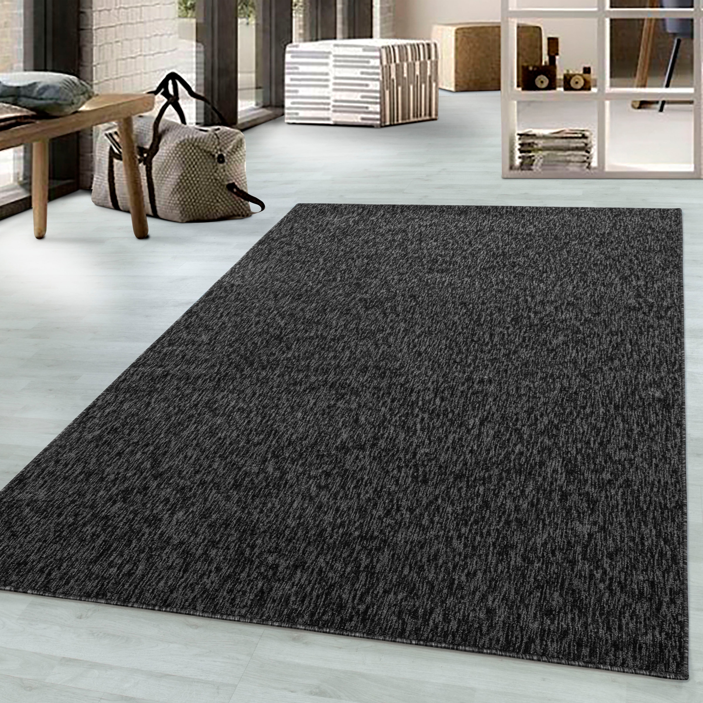 Teppich, B:160cm H:7mm L:230cm, grau, AYYILDIZ TEPPICHE, Polypropylen, Wohnzimmer, Teppiche, "Nizza 1800, auch in Rund erhältlich", pflegeleicht,