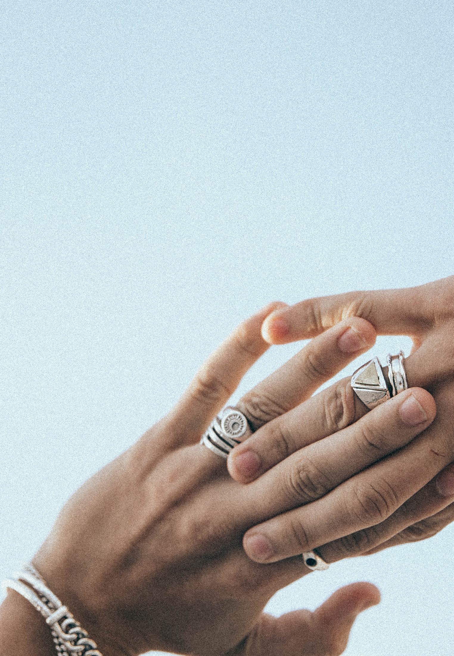 HAZE & GLORY Siegelring »Ring Siegelring Dreieck Messing Mix - Triangle 925 Silber«