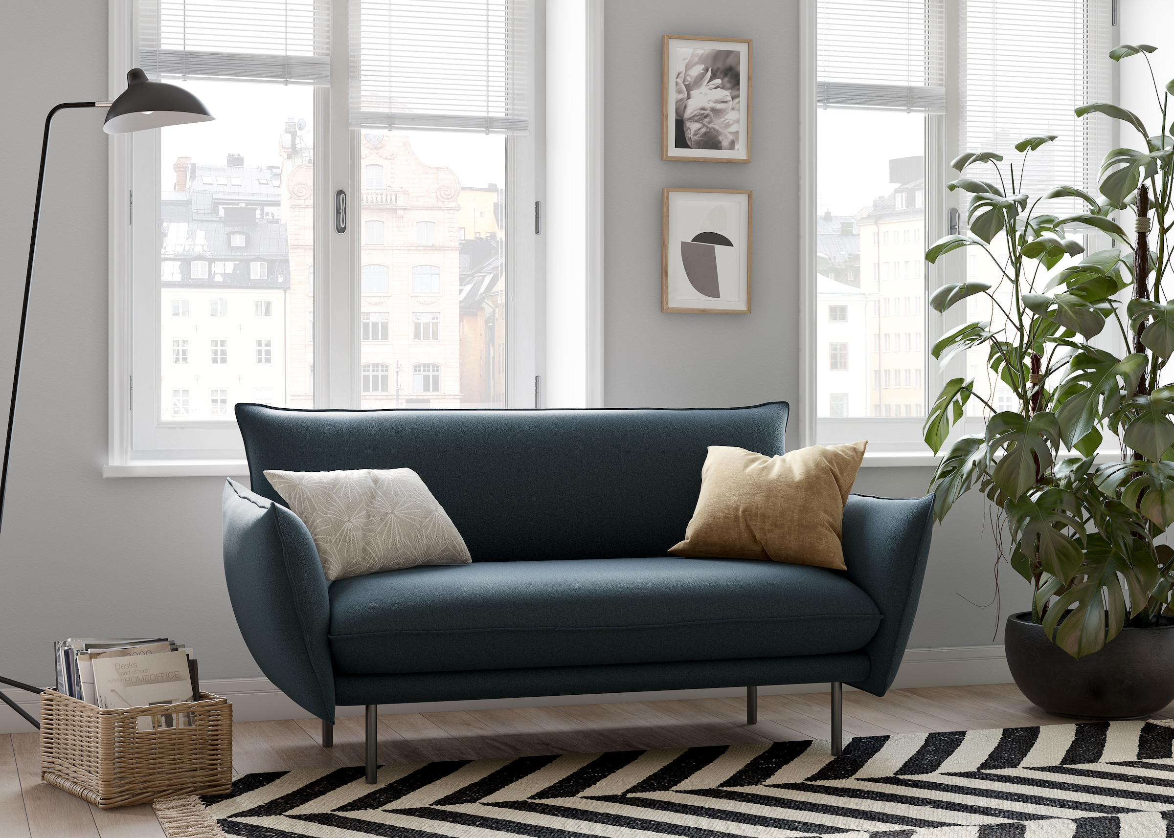 OTTO home 2-Sitzer "Stine" Besonderes Design durch Kissenoptik und Keder