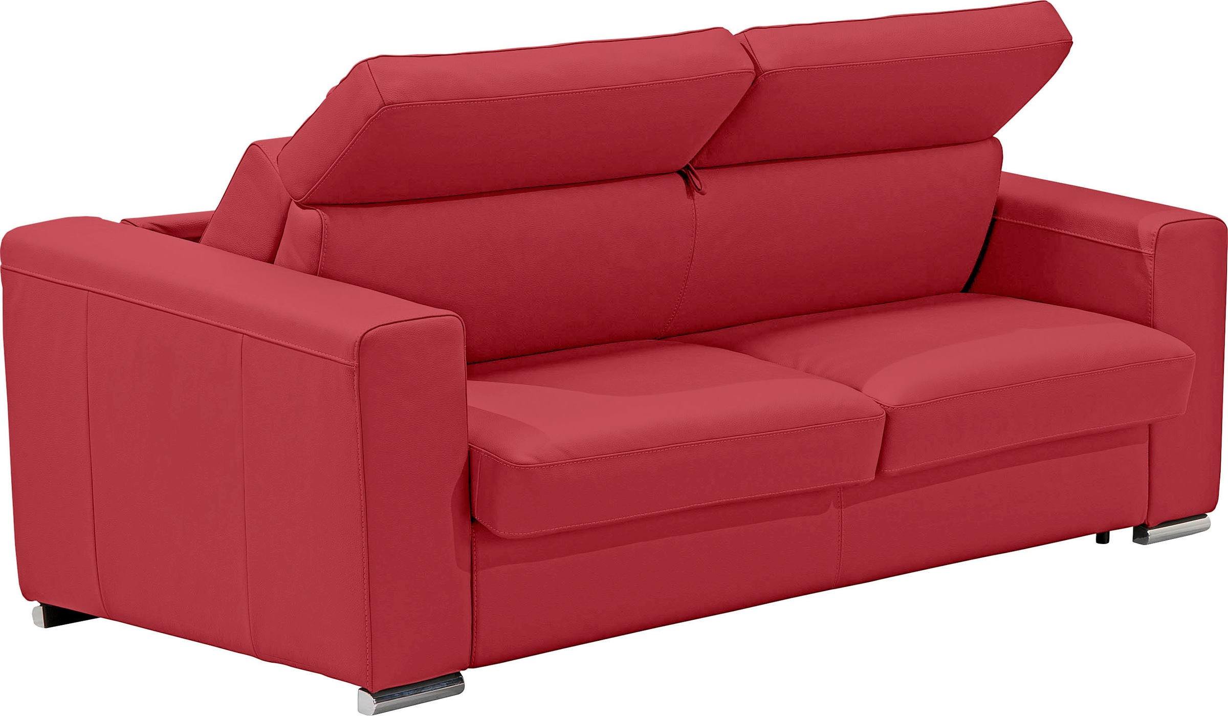 Egoitaliano Schlafsofa »Cabiria, Design und super Sitz- und Liegekomfort«, Sofa inkl. Schlaffunktion, Kopfteile verstellbar, mit Metallfüßen
