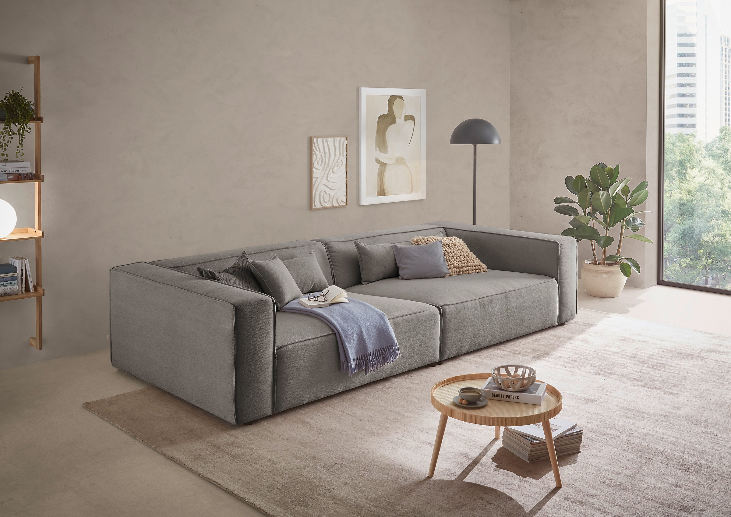 LeGer Home by Lena Gercke 3-Sitzer "PIARA XXL, Sofa mit Kedernaht in Cord, günstig online kaufen