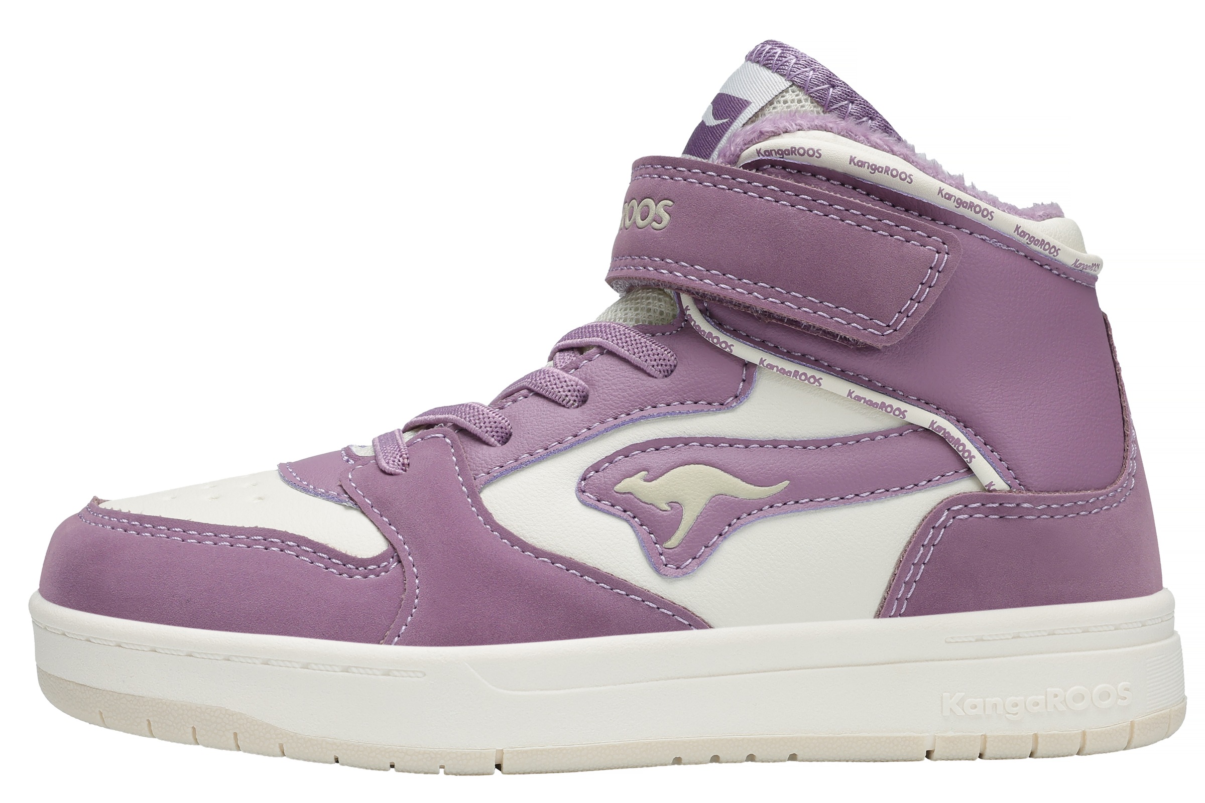 KANGAROOS Mädchen Sneaker "K-CP RIM MID EV", Gr. 32grape, beige, Synthetik, Schuhe, wärmendes Innenfutter