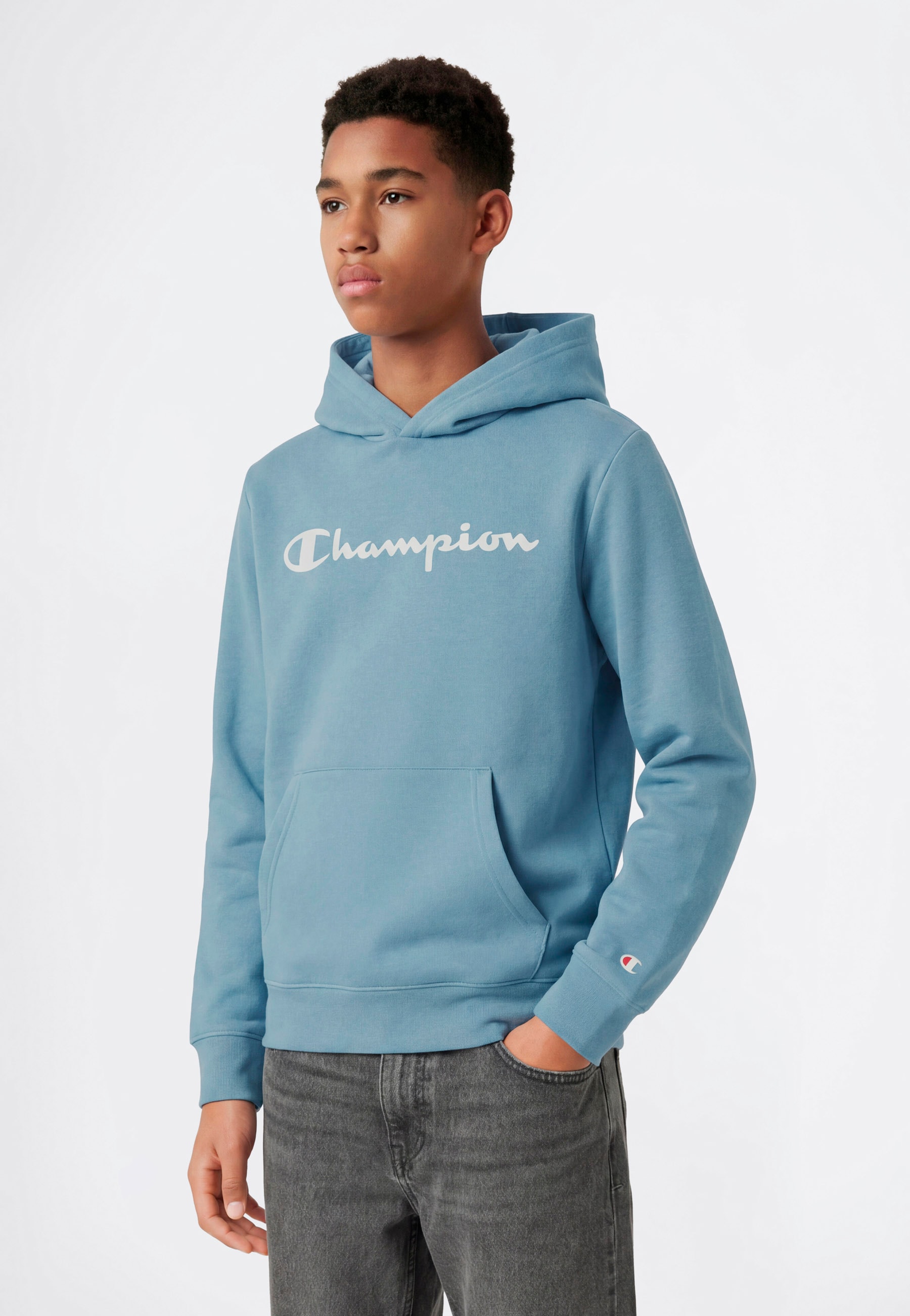 Champion Kapuzensweatshirt "SPORTWEAR HOODIE Standard Fit", für Kinder, mit Kängurutasche, ohne Verschluss, in normaler Länge