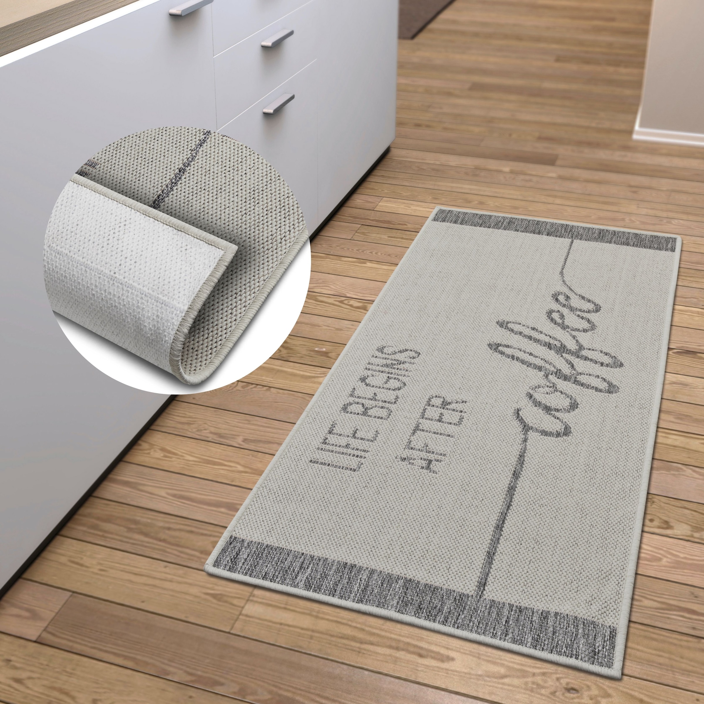 HANSE Home Küchenläufer "Life Begins After Coffee" rechteckig 5 mm Höhe Läu günstig online kaufen