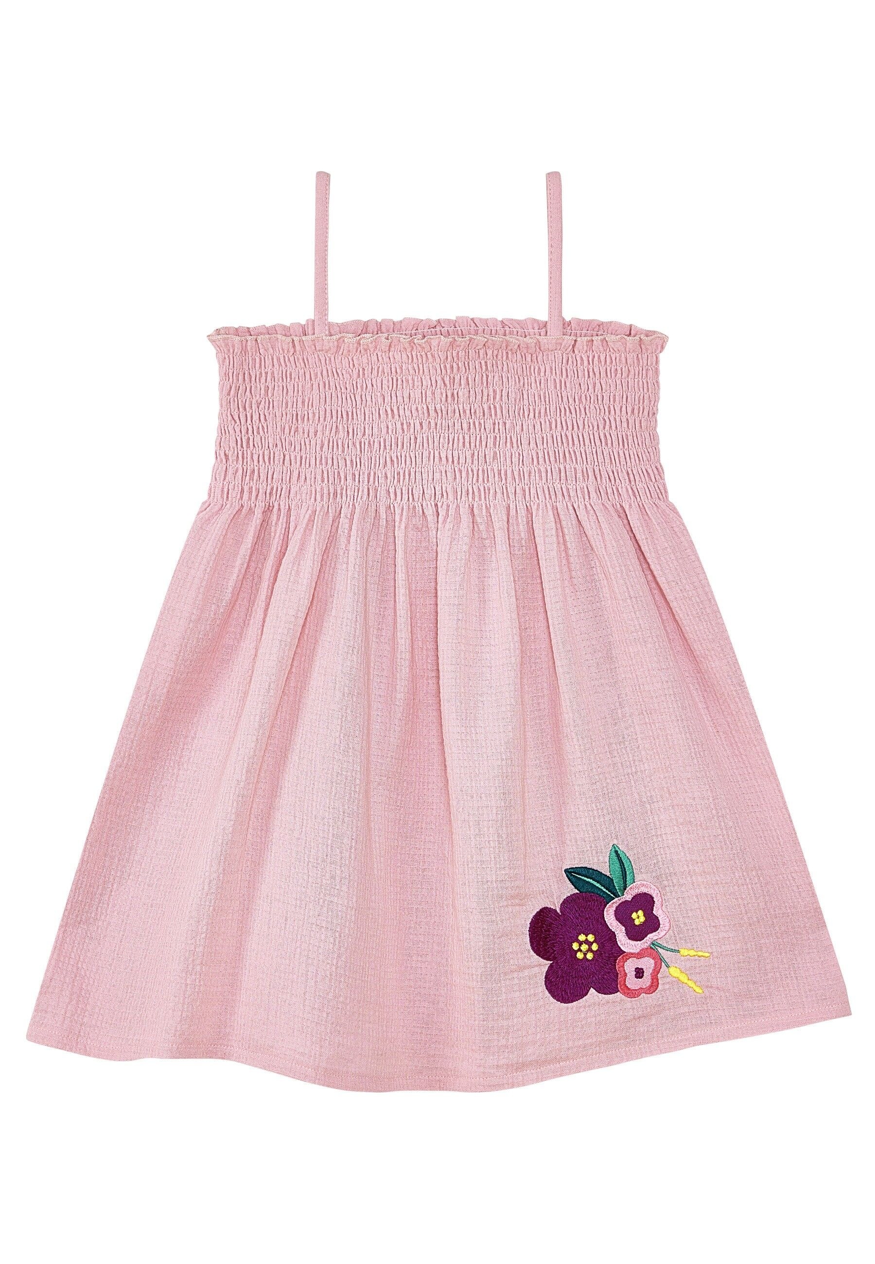 Denokids Shirtkleid »Flowers Muslin«, (2 tlg.), mit Blumenstickerei