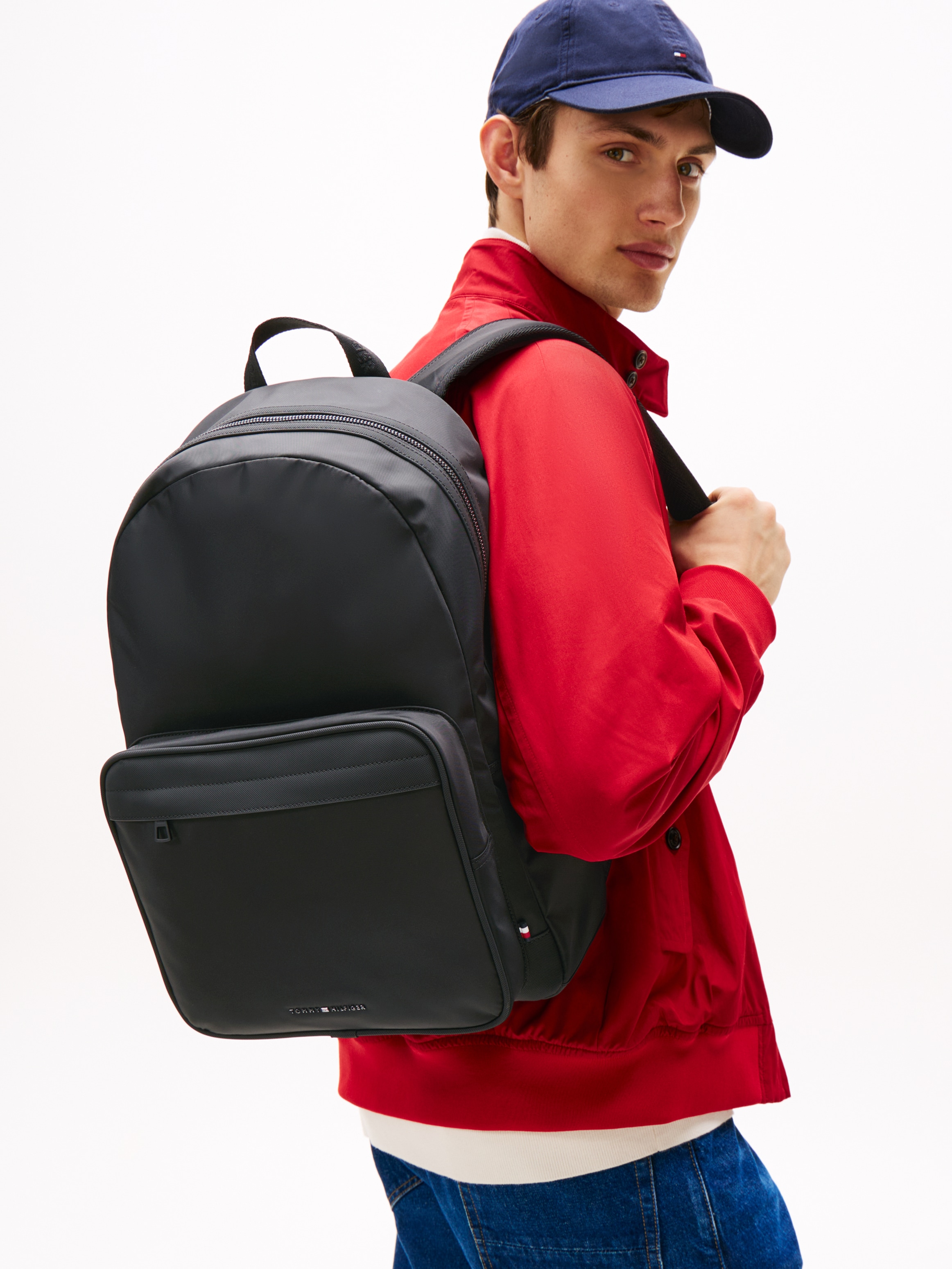 Tommy Hilfiger Freizeitrucksack »TH REPREVE BACKPACK«, Men Rucksack, Arbeits-Rucksack mit verstellbaren Schultergurten