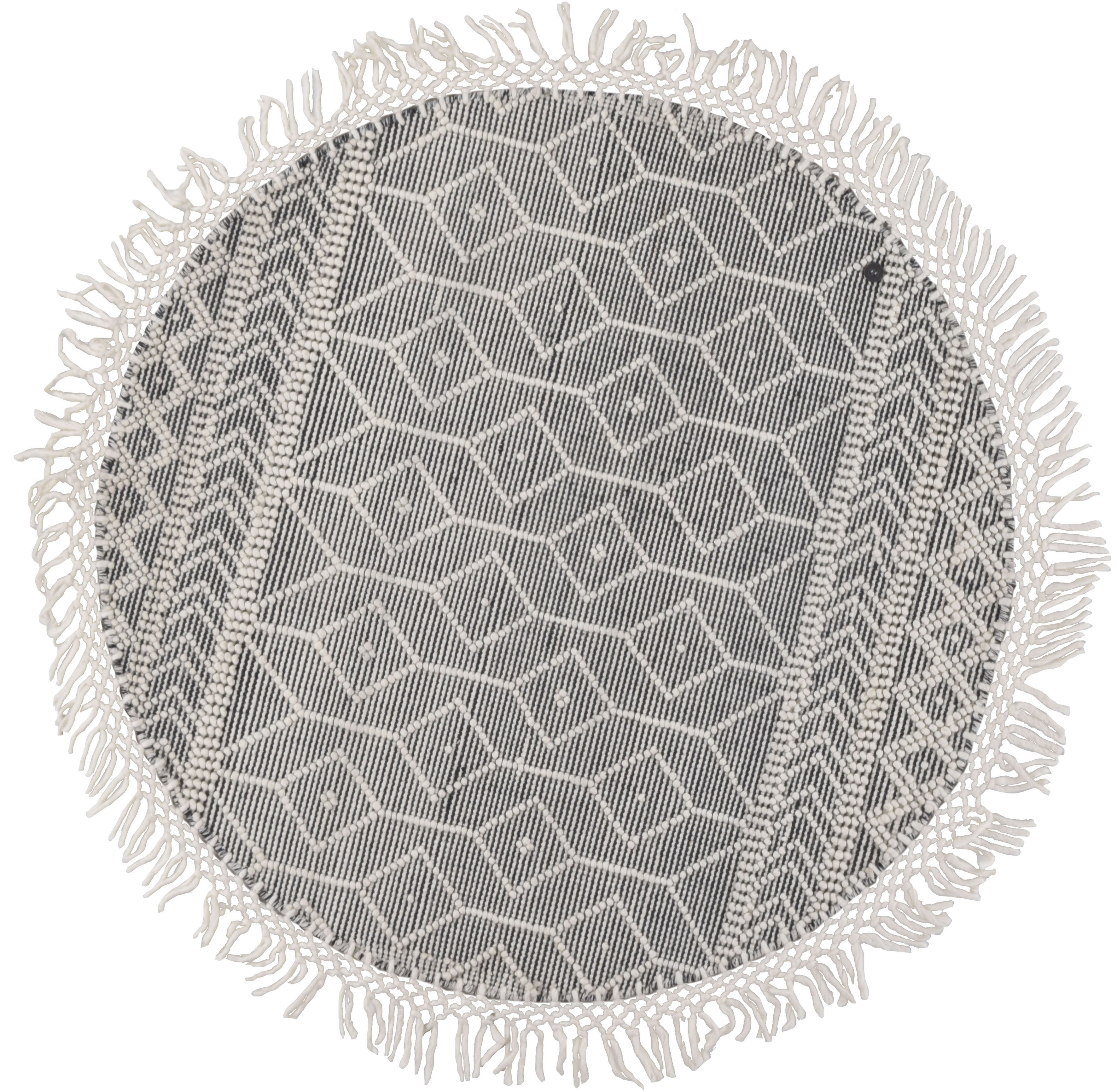 Thumbnail - TOM TAILOR HOME Teppich "Colored Macrame" rund 10 mm Höhe Handweb Teppich, reine Wolle, handgewebt, mit Fransen, Scandi ...