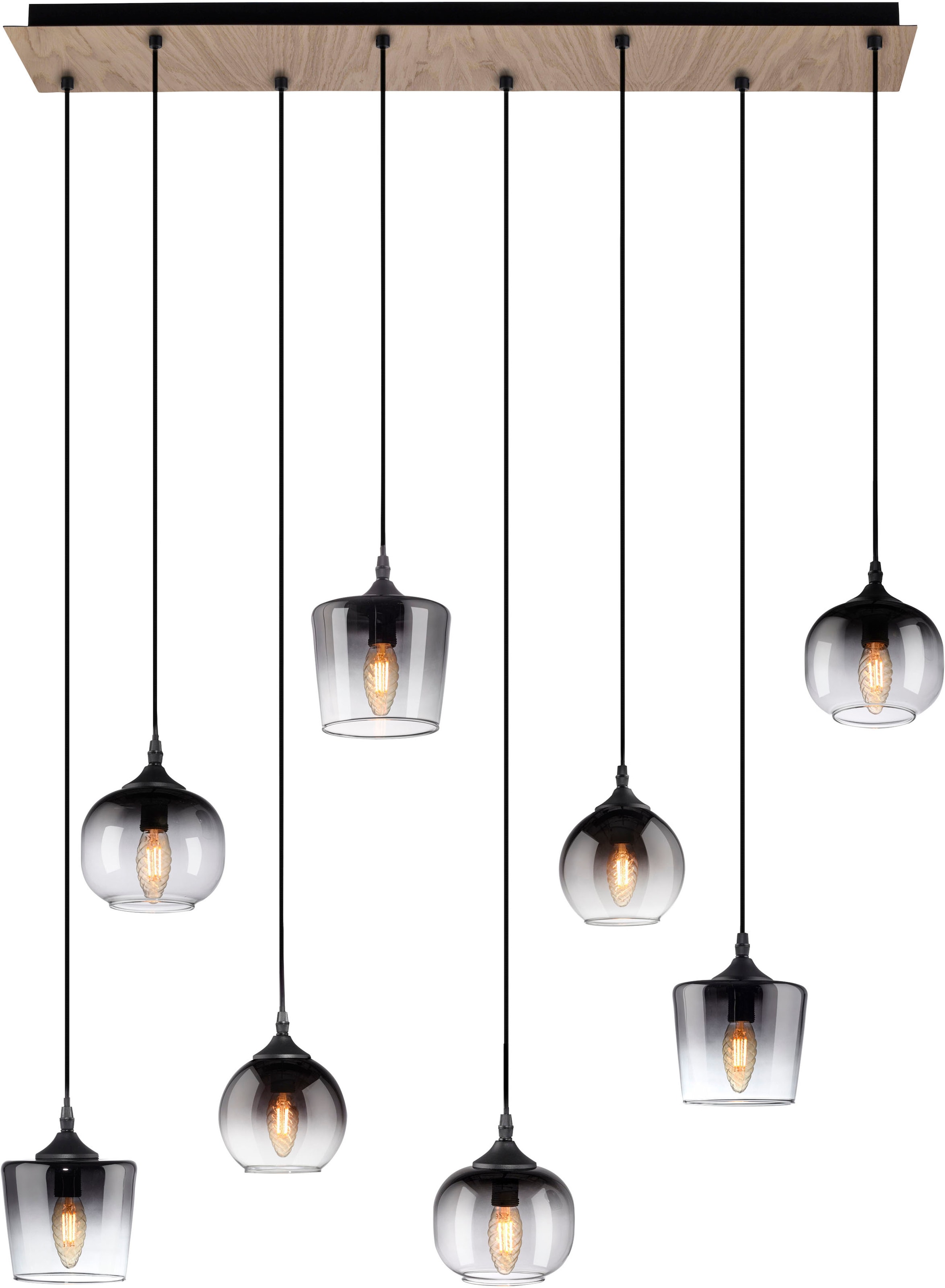 JUST LIGHT Pendelleuchte »GREEN ZEA«, 8 flammig, Leuchtmittel E14 | ohne Leuchtmittel
