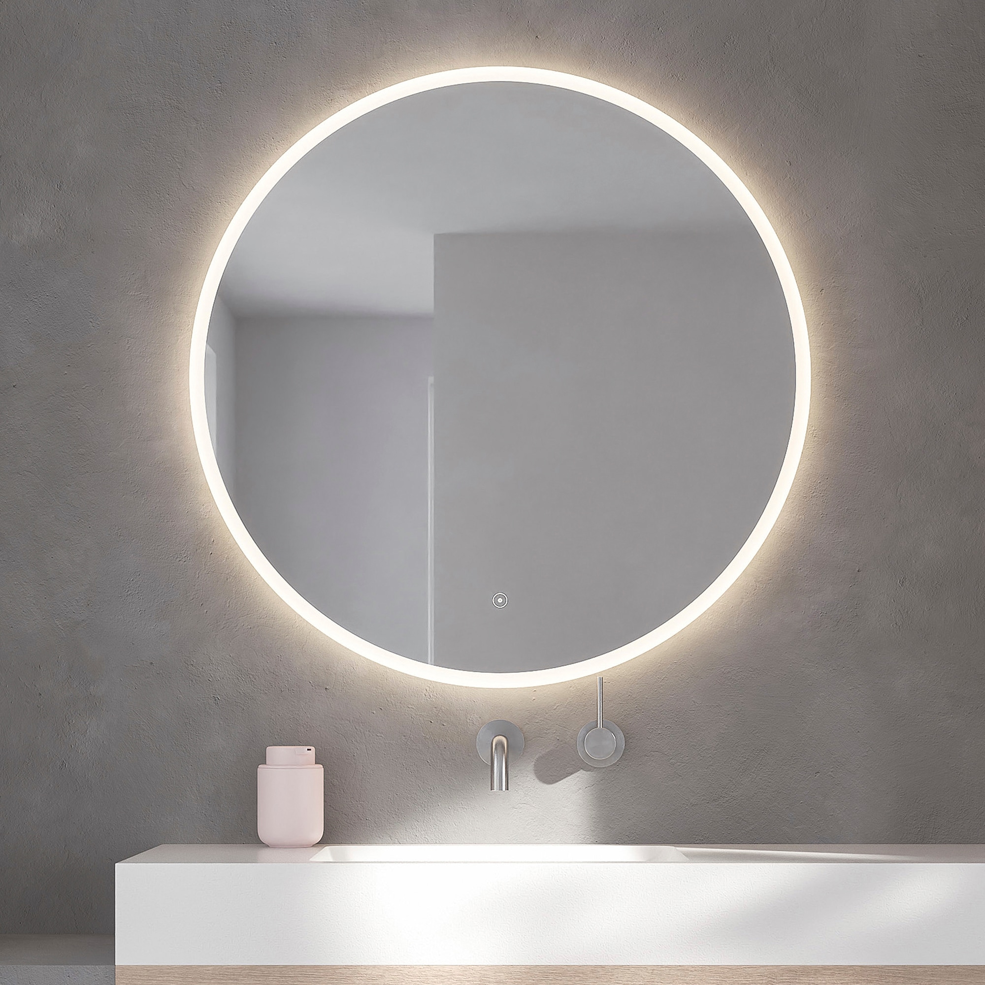 Loevschall Badspiegel "Atlas Rund, Badezimmerspiegel mit LED Beleuchtung, L günstig online kaufen