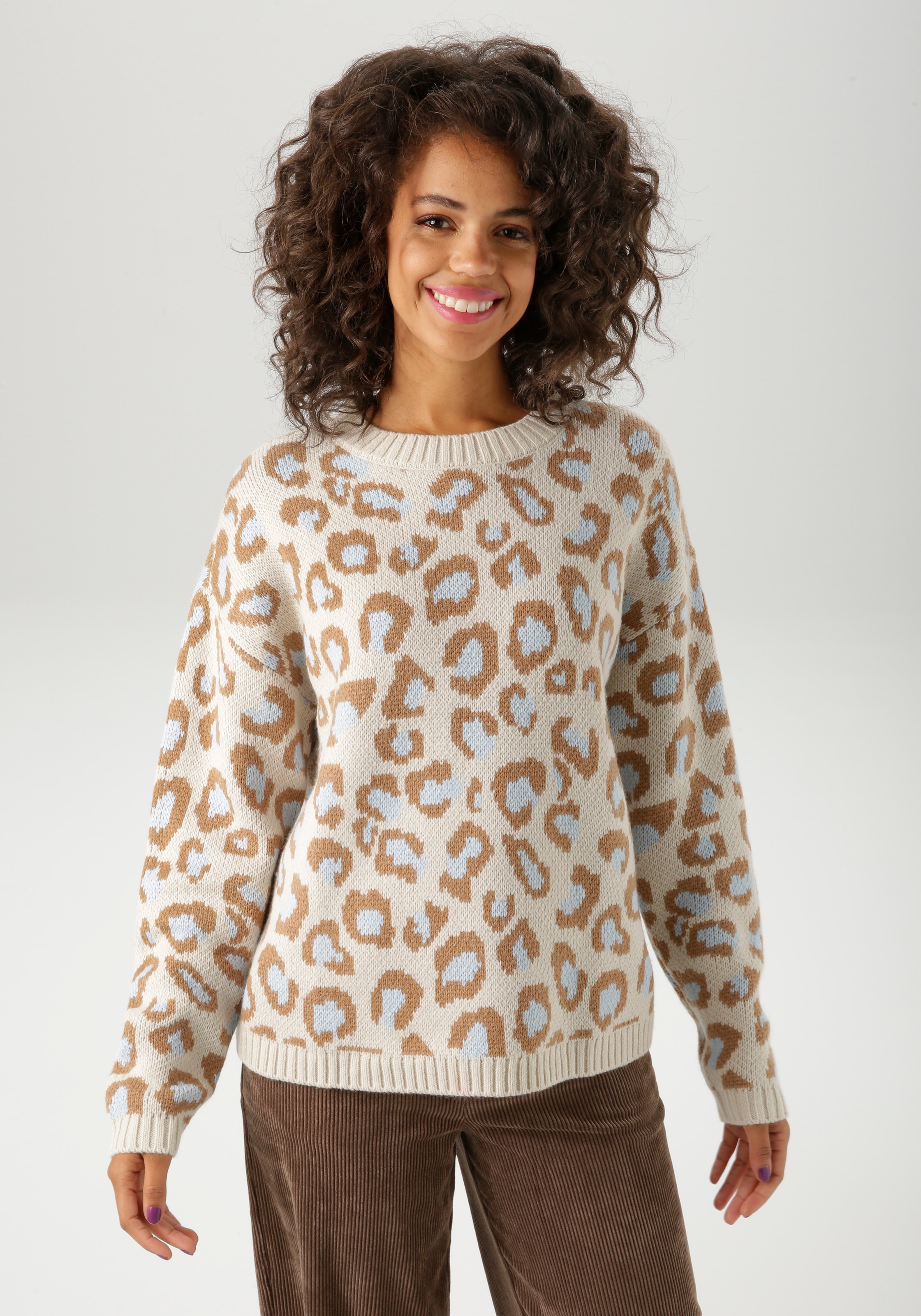 Aniston CASUAL Strickpullover, im extravaganten Leo-Muster - NEUE KOLLEKTIO günstig online kaufen
