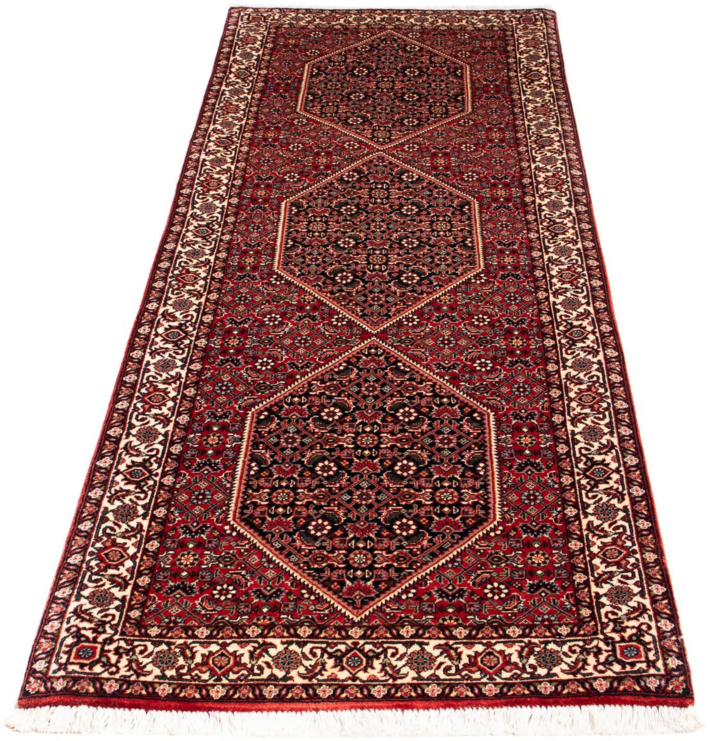 morgenland Orientteppich "Perser - Bidjar - 203 x 73 cm - dunkelrot", rechteckig, 15 mm Höhe, Wohnzimmer, Handgeknüpft, 