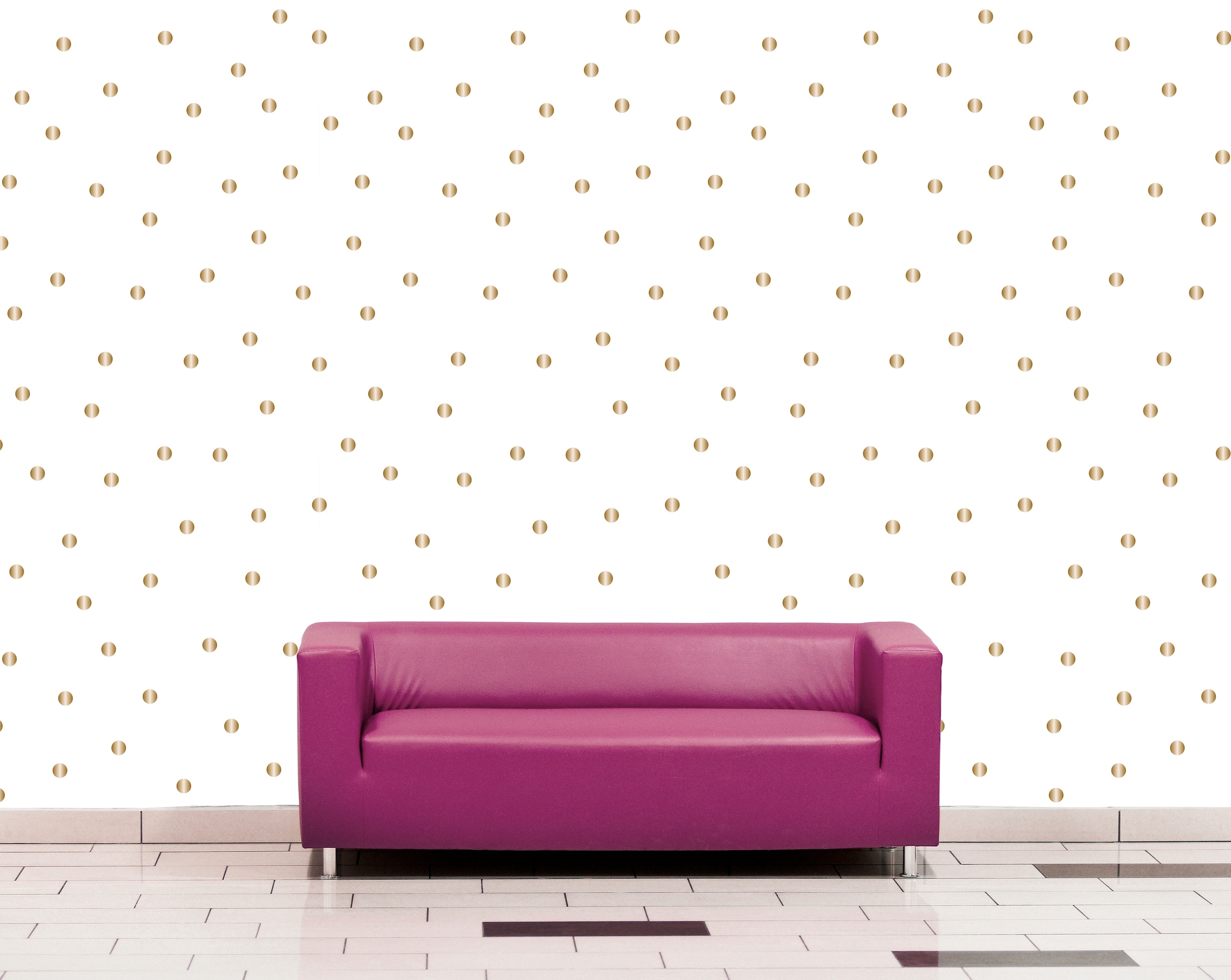 queence Vinyltapete »Eno«, bedruckt-Motiv-gemustert-3D-Optik-gepunktet, 90x250cm, selbstklebend, kinderleichte Anbringung, Sticker
