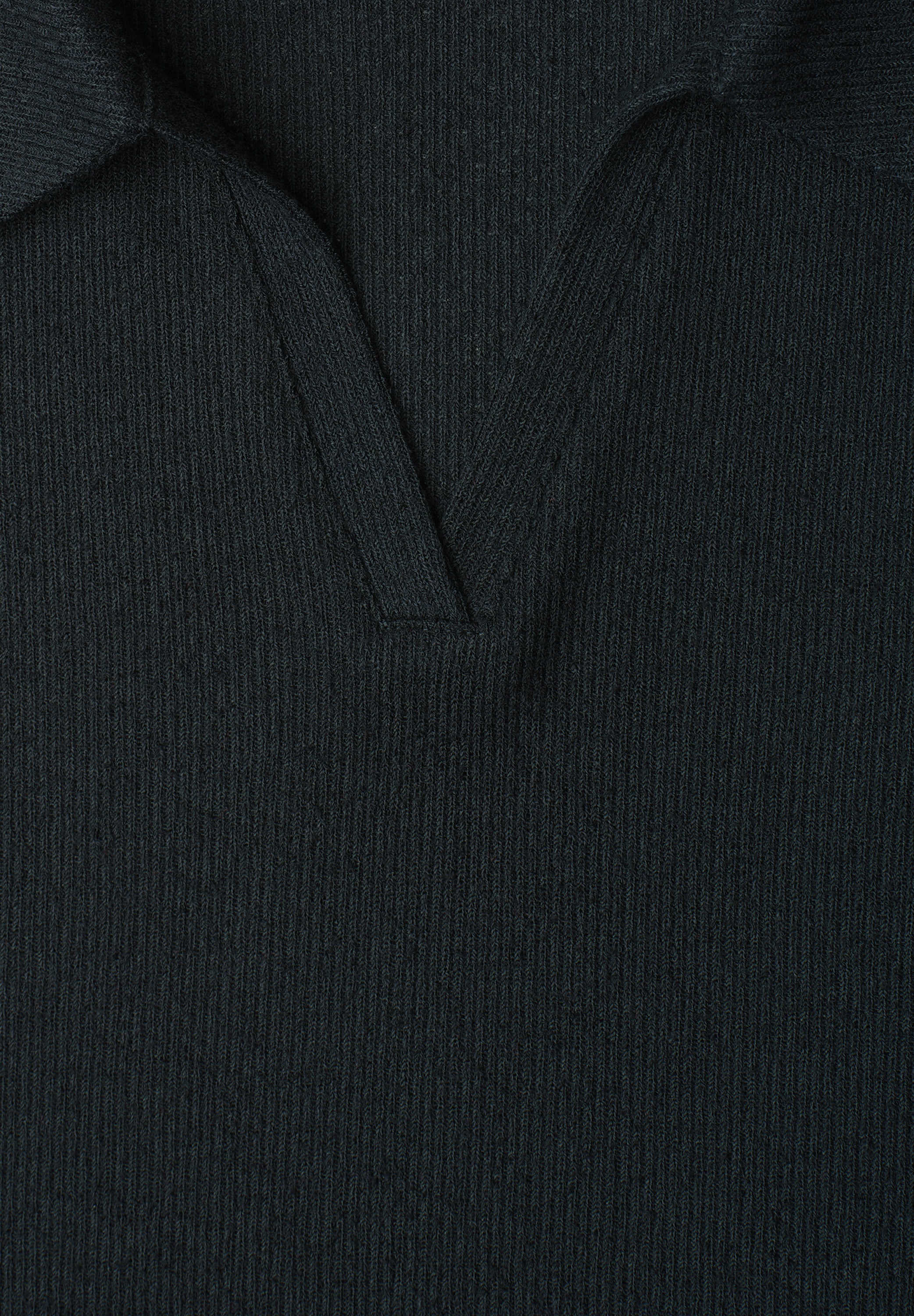 STREET ONE Poloshirt feine Struktur, unifarben, überschnittene Schultern