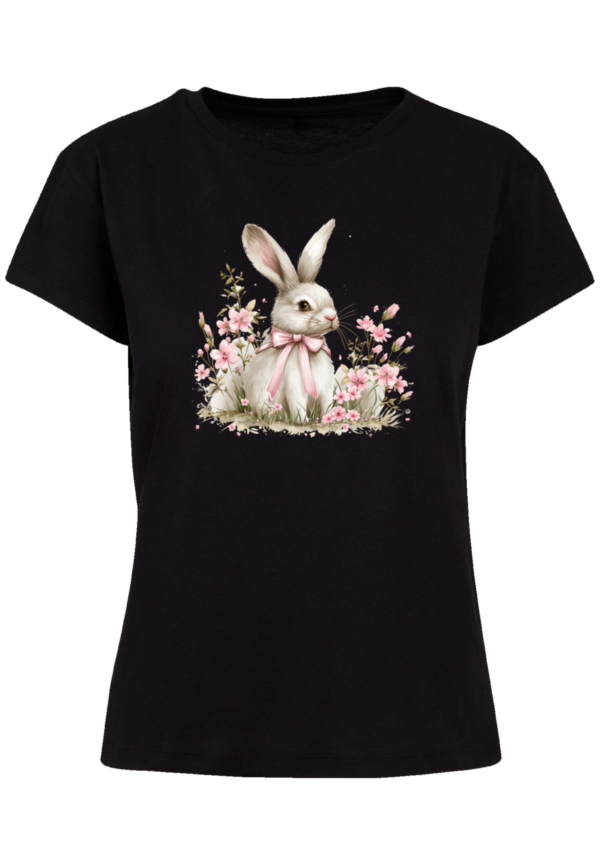 F4NT4STIC T-Shirt »Niedlicher Osterhase mit Blumen«, Premium Qualität
