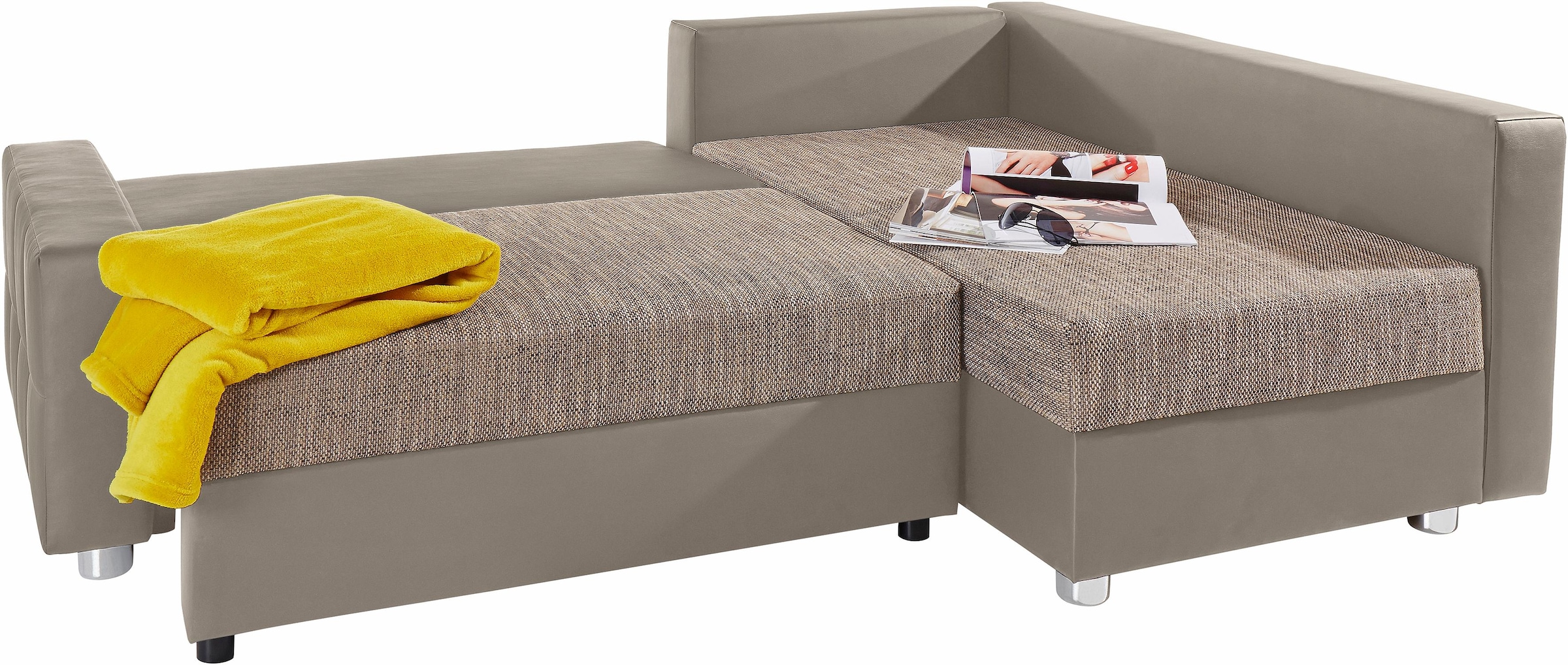 COLLECTION AB Ecksofa »Parma L-Form«, mit Bettfunktion und Federkern