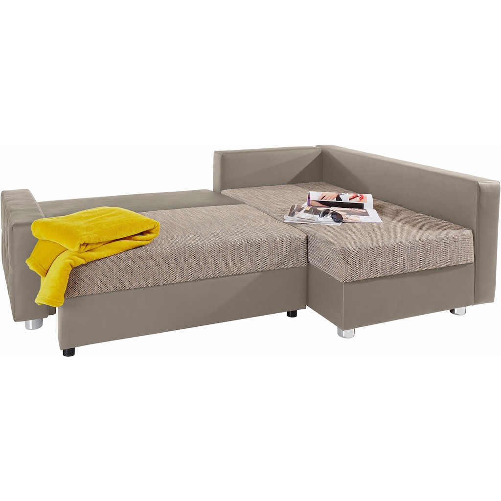 COLLECTION AB Ecksofa Parma, mit Bettfunktion, inkl. Zier- und Rückenkissen