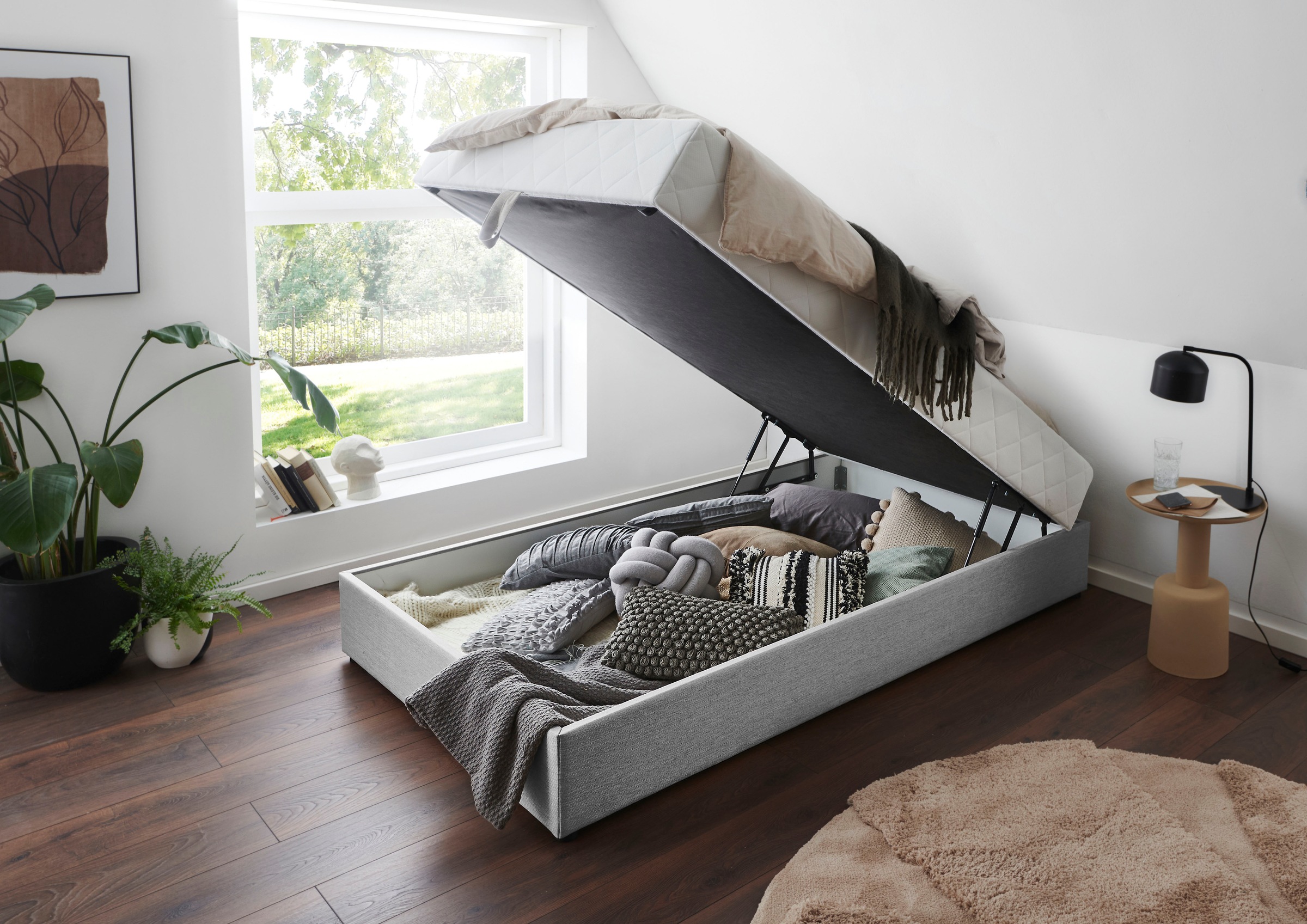 ATLANTIC home collection Boxbett »BELINA«, mit Taschenfederkernmatratze und geräumigem Bettkasten