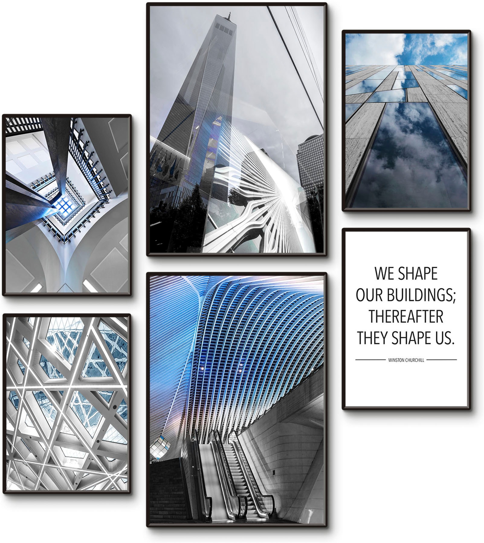 OTTO home Wandbild "Urban Cityscapes" Elemente der Architektur 6 Stk. tlg. als Poster oder Leinwandbilder Set