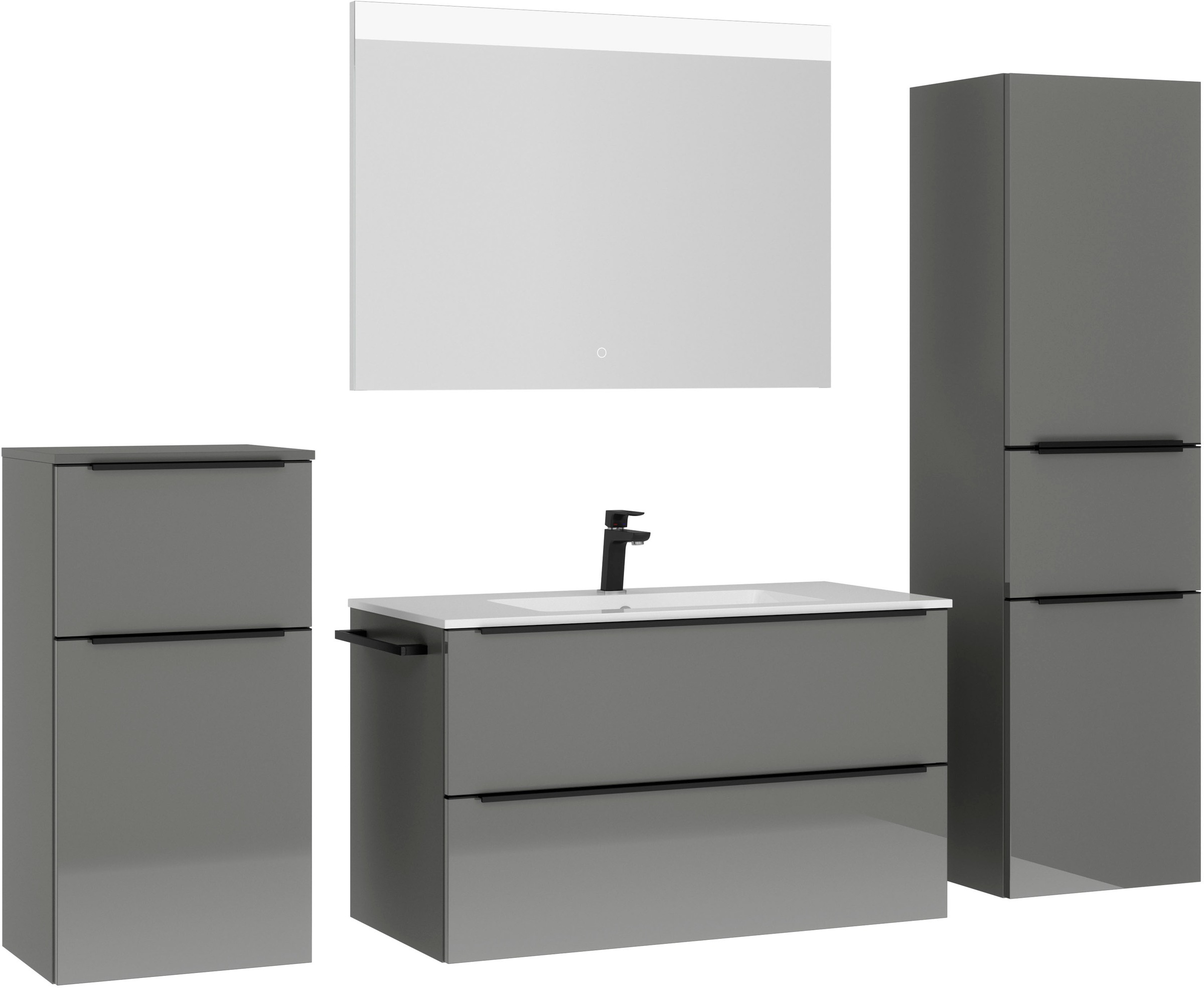 nobilia Badmöbel-Set "Levere" vormontiert, mit Soft-Close, 4 Stk. tlg. günstig online kaufen