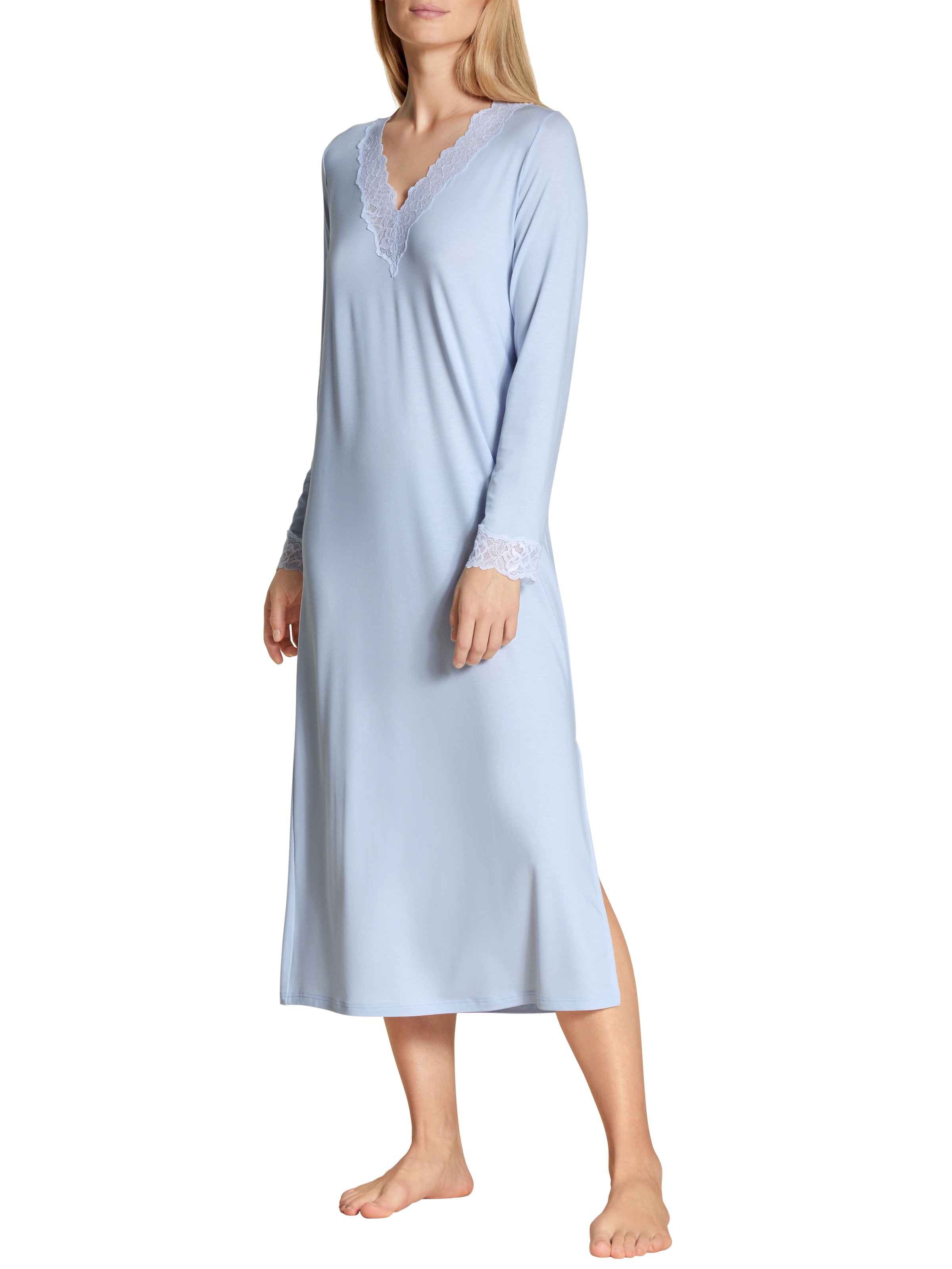 CALIDA Nachthemd "Elegant Dreams", Spitzen-Details, V-Ausschnitt, Langarm, günstig online kaufen