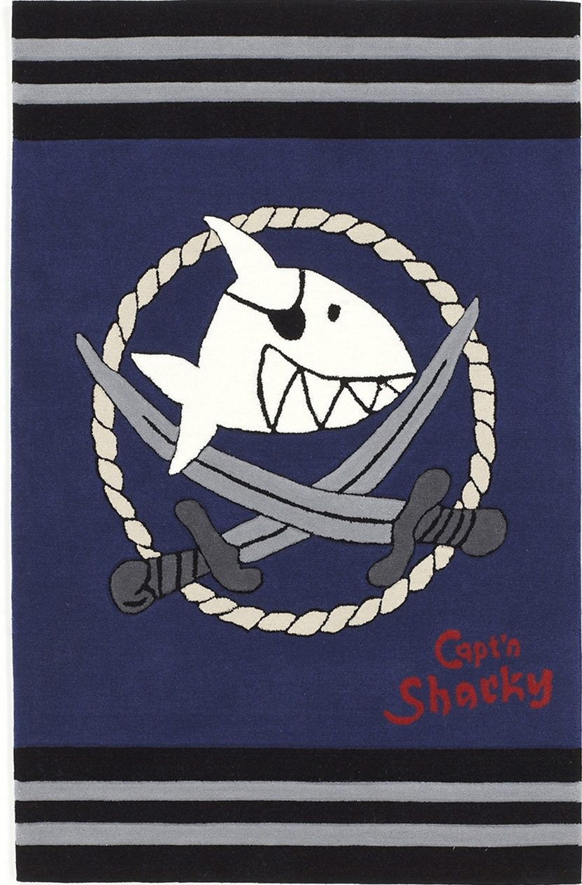 Capt`n Sharky Kinderteppich "SH-2937-01", rechteckig, handgearbeiteter Konturenschnitt, Kinderzimmer