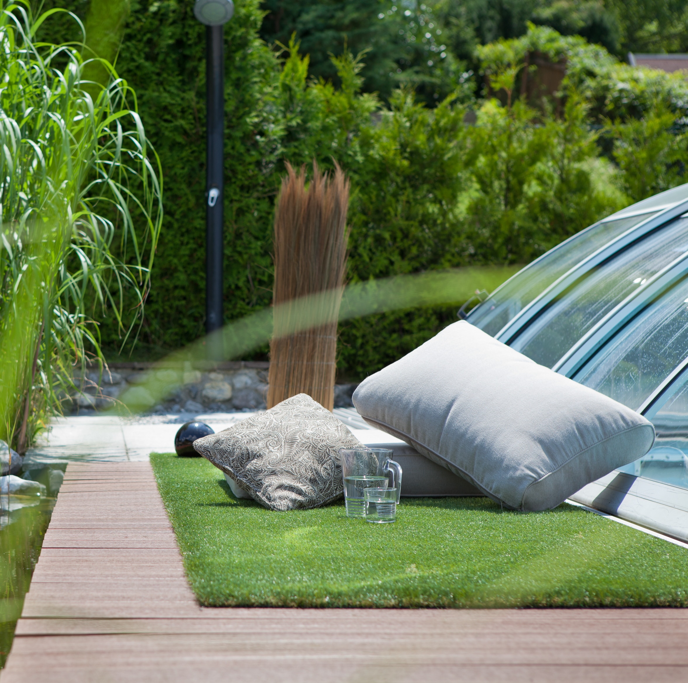 Windhager Kunstrasen »für Garten, Balkon und Terrasse, pflegeleicht und belastbar« 20 mm Höhe 1 x 4 m, Halmlänge 20 mm, grün