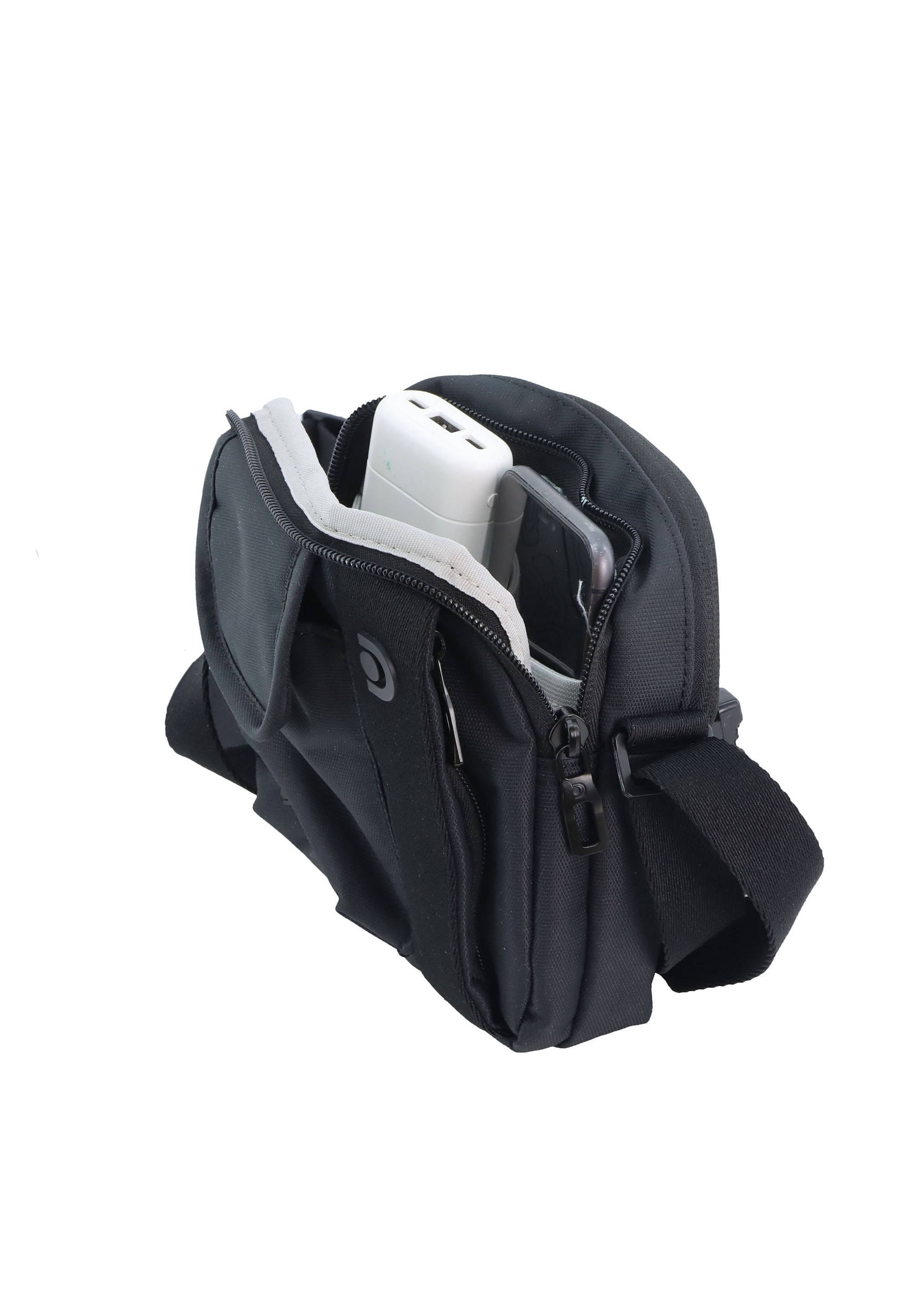 Schultertasche DISCOVERY "Downtown", Damen, Gr. B/H/T: 5cm x 17,5cm x 17,5cm, schwarz, Kunstfaser, unifarben, Taschen Schultertasche, aus Polyester-Material 2