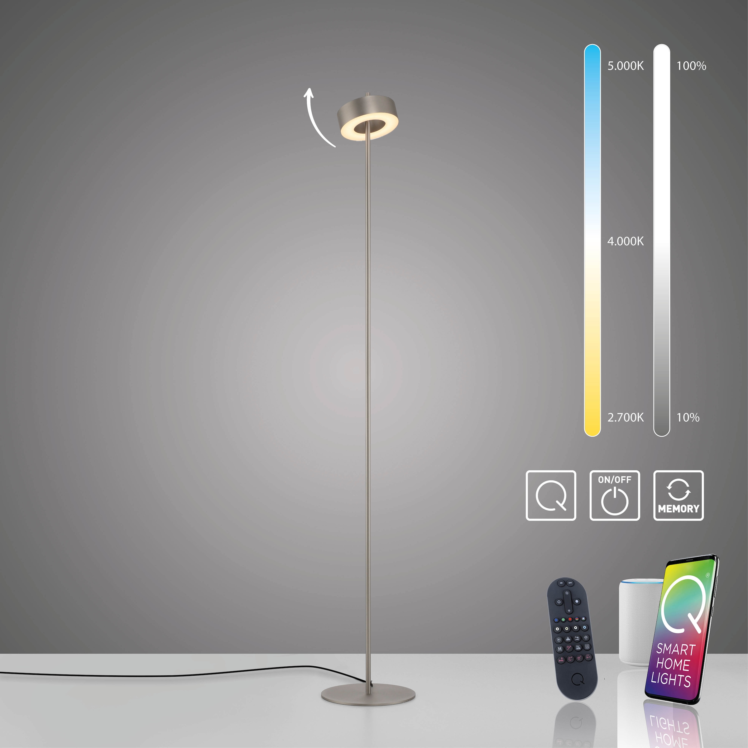 Neuhaus Q SMART HOME LIGHTS LED Stehlampe »Q-ROTATE« LED-Board 1 Stk. warmweiß - kaltweiß