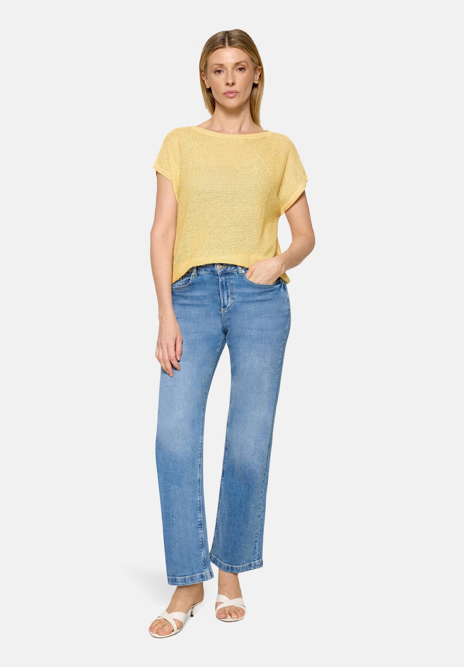 Cartoon Stricktop "Damen mit Rundhalsausschnitt"