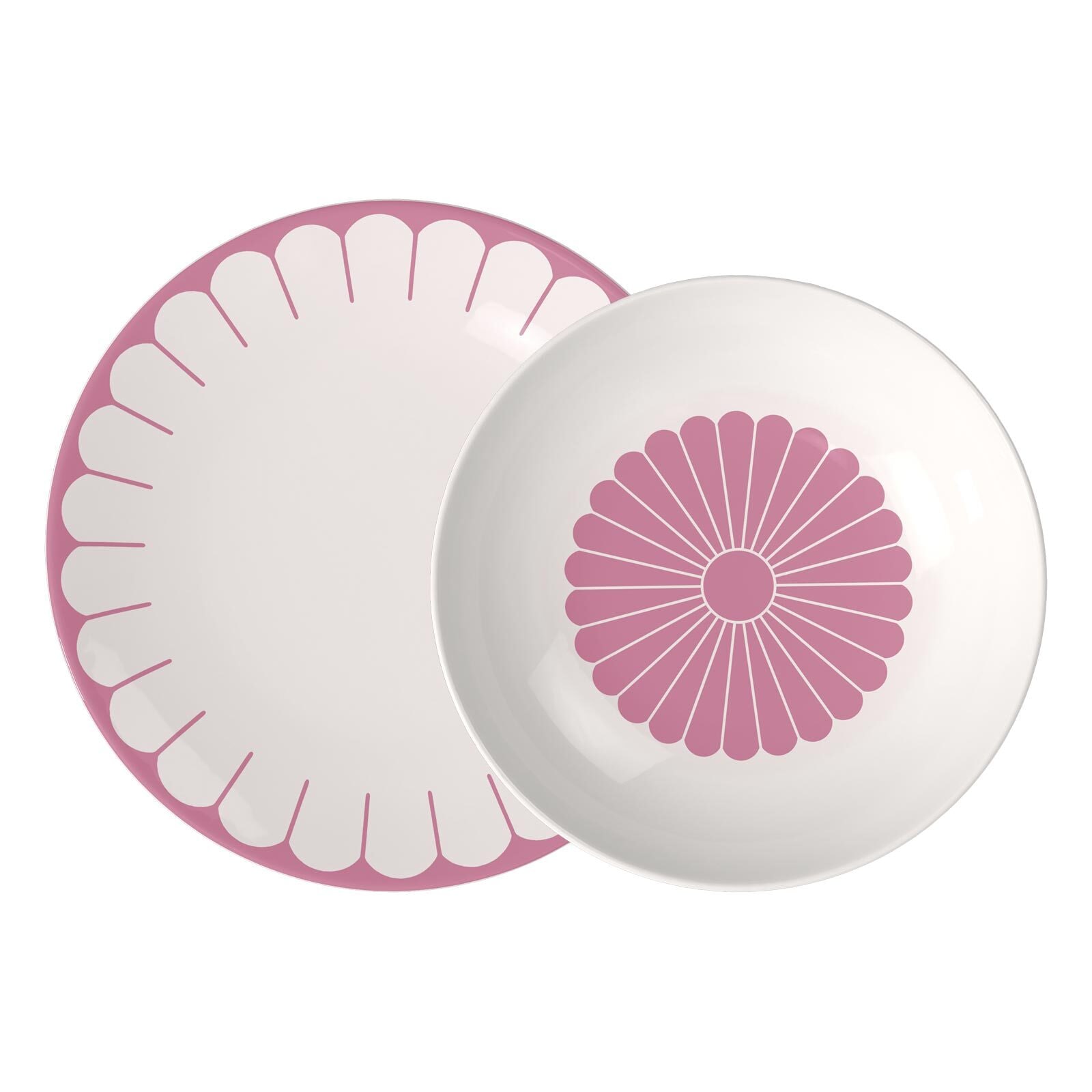 VILLEROY & BOCH Geschirr-Set "Tafelservice Fleur Couleur 12er Set", 12 tlg., pink, Geschirr-Sets