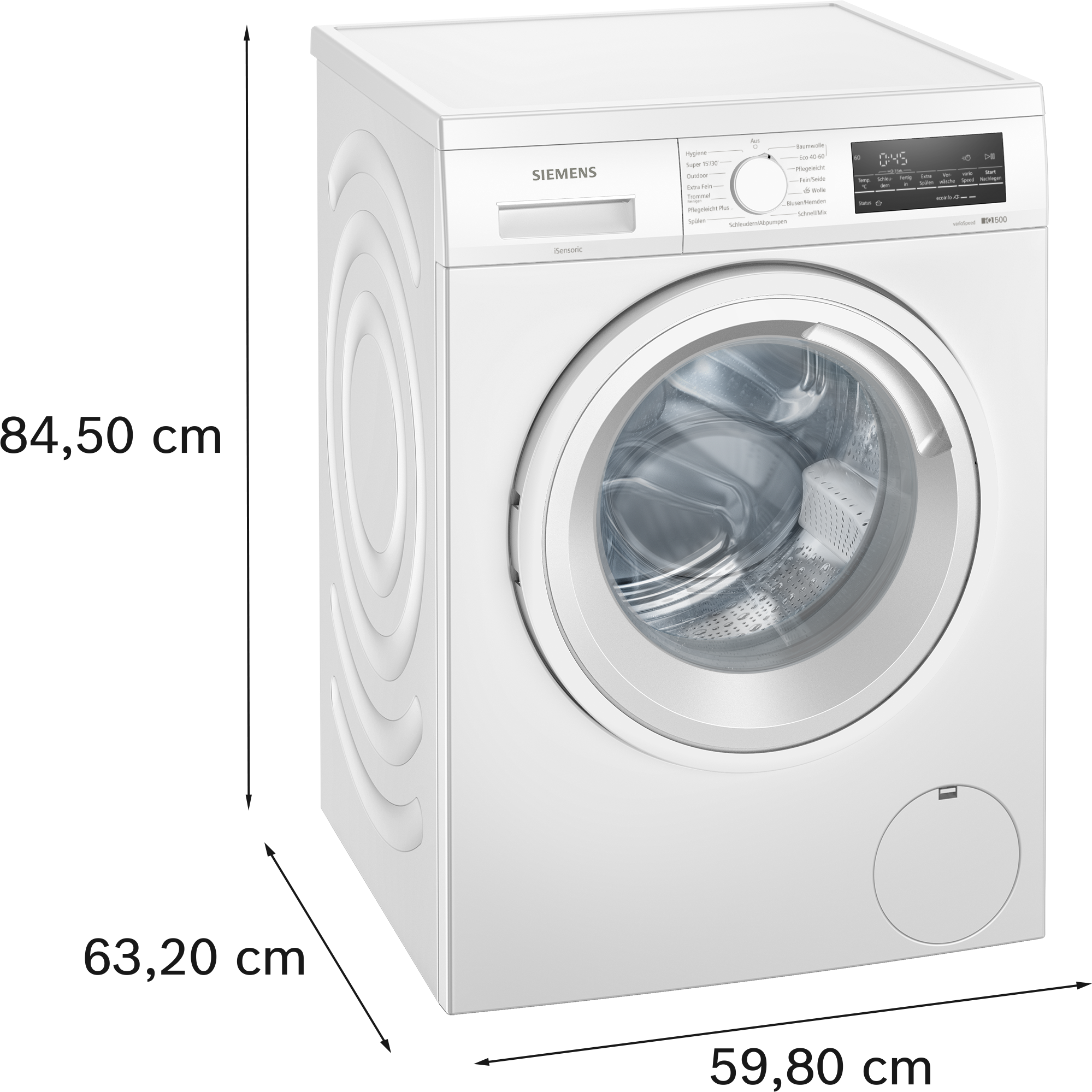 SIEMENS Waschmaschine iQ500 "WU14UT22" 9 kg 1400 U/min Unterbaufähig, Outdo günstig online kaufen