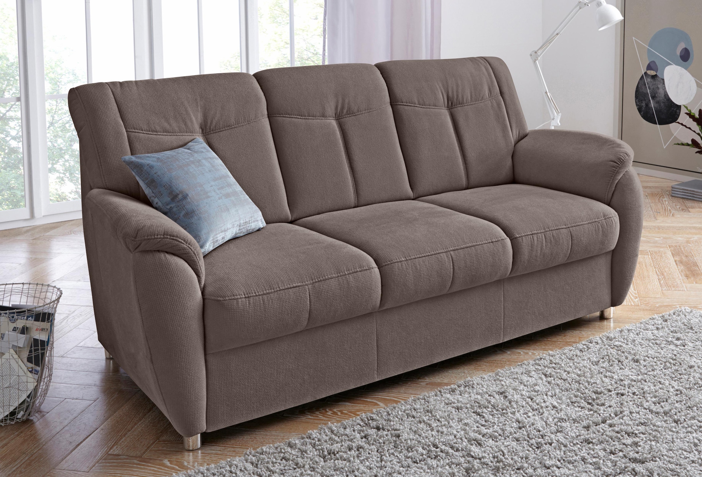 sit&more 3-Sitzer "Sonoma, B: 189 cm, Federkern, Komfortsitzhöhe 45 cm" Couch frei stellbar, 3-Sitzer Sofa, Stoffvarianten