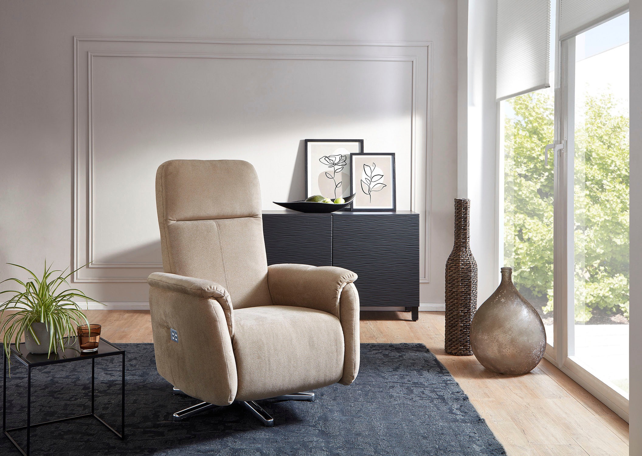 CALIZZA INTERIORS Relaxsessel »Olivin«, inklusiver stufenloser Kopfteilverstellung und mit Verstellung
