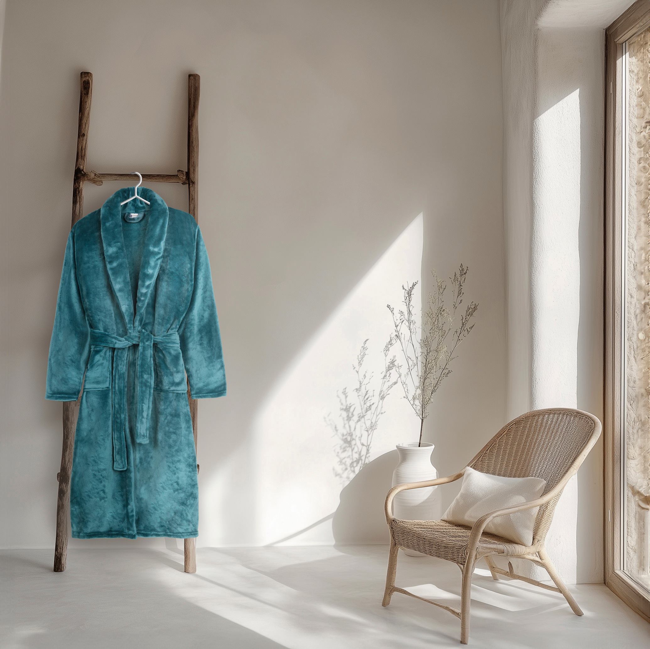 good morning Bademantel »Good morning Bathrobe uni«, (Packung, 1 St., 1x Bademantel), Schalkragen, Gürtel, Taschen, Damen & Herren, Velours, Glanz