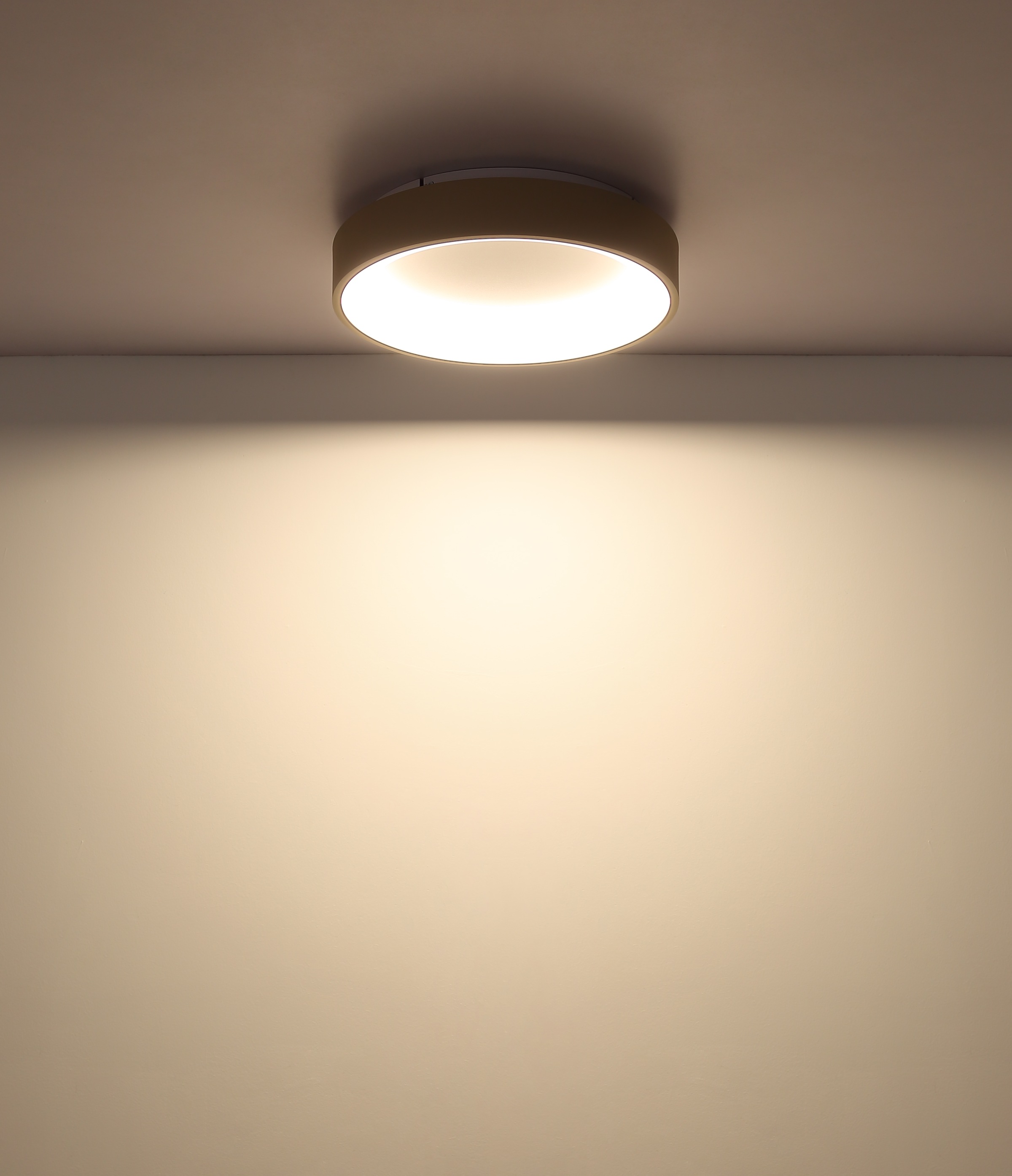 GLOBO LIGHTING Deckenleuchte »GALLEGOS« LED-Modul 1 Stk. Sandfarbene Deckenleuchte dimmbar mit LED, Fernbedienung