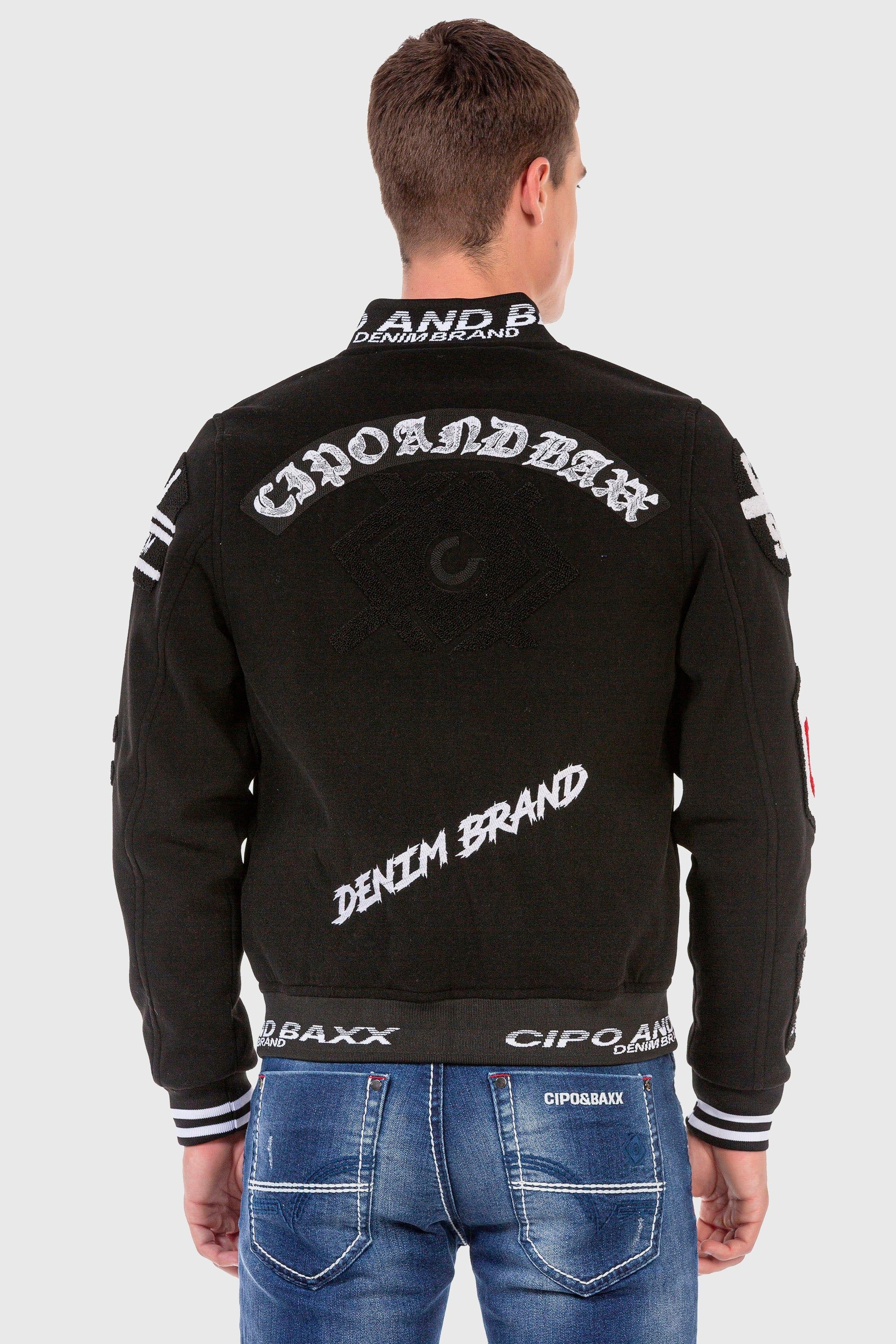 Cipo & Baxx Outdoorjacke »Jacke«, ohne Kapuze, mit coolen Stickereien