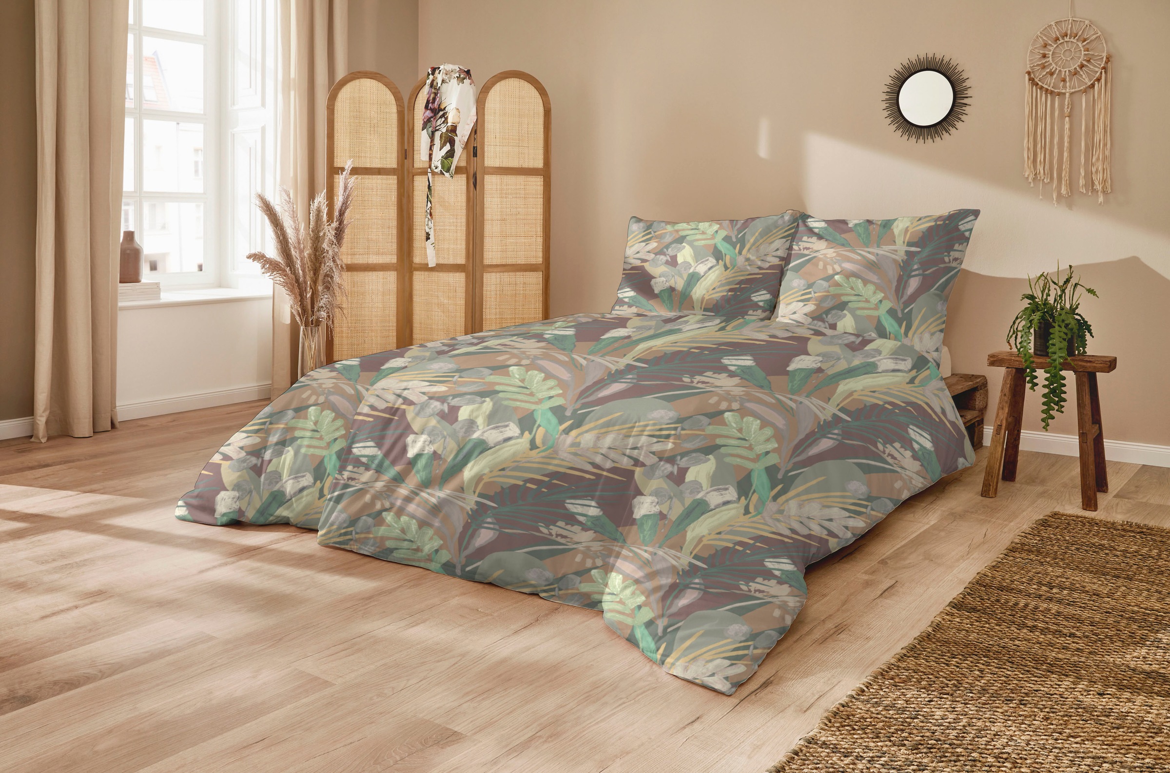 Primera Bettwäsche »Feinbiber-Bettwäsche Selva«, in expressiv floralen Design