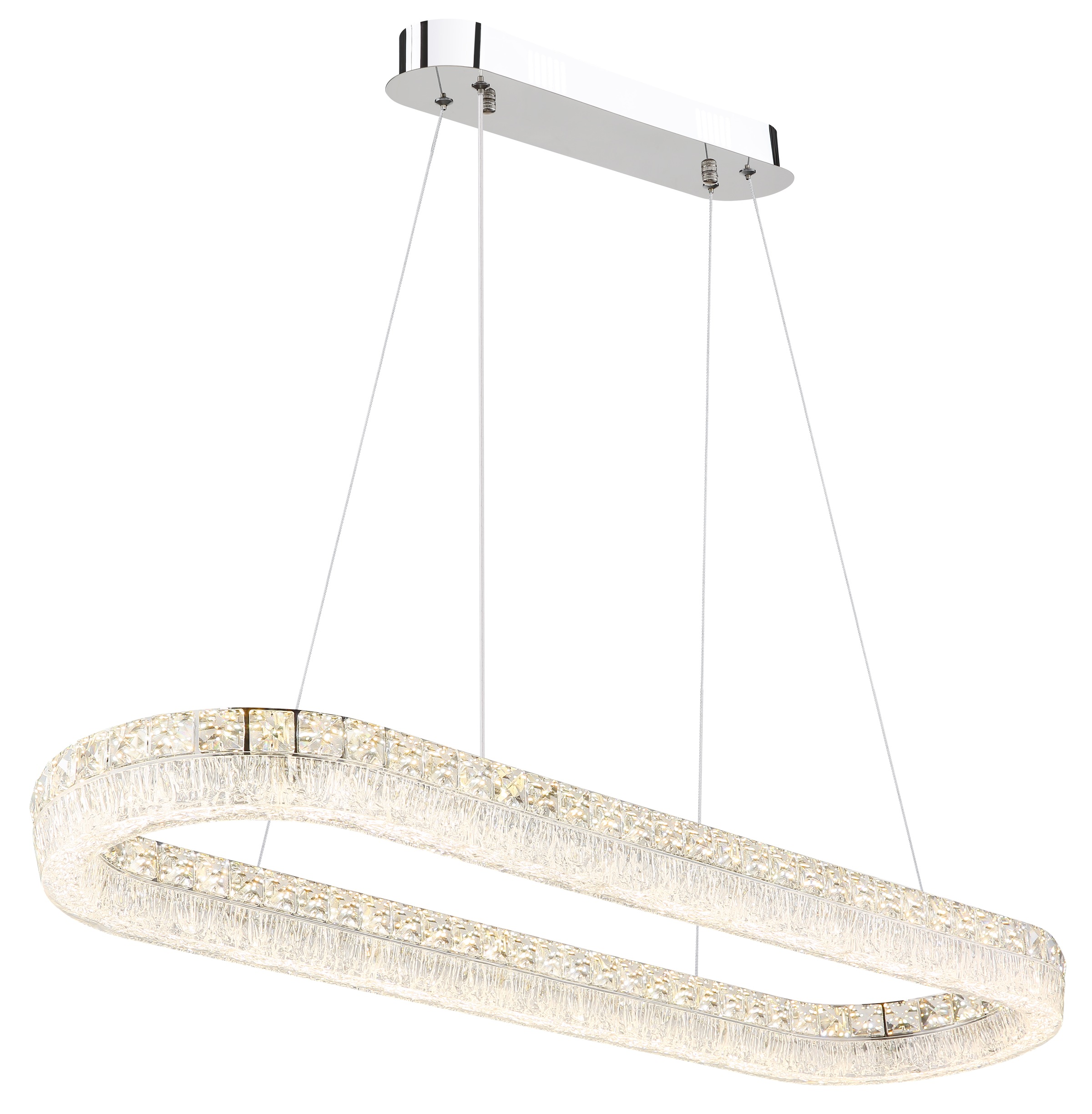 GLOBO LIGHTING Hängeleuchte »LAUREL« LED-Modul 1 Stk. Verchromte Hängeleuchte mit Acryl und Glaskristallen, dimmbar
