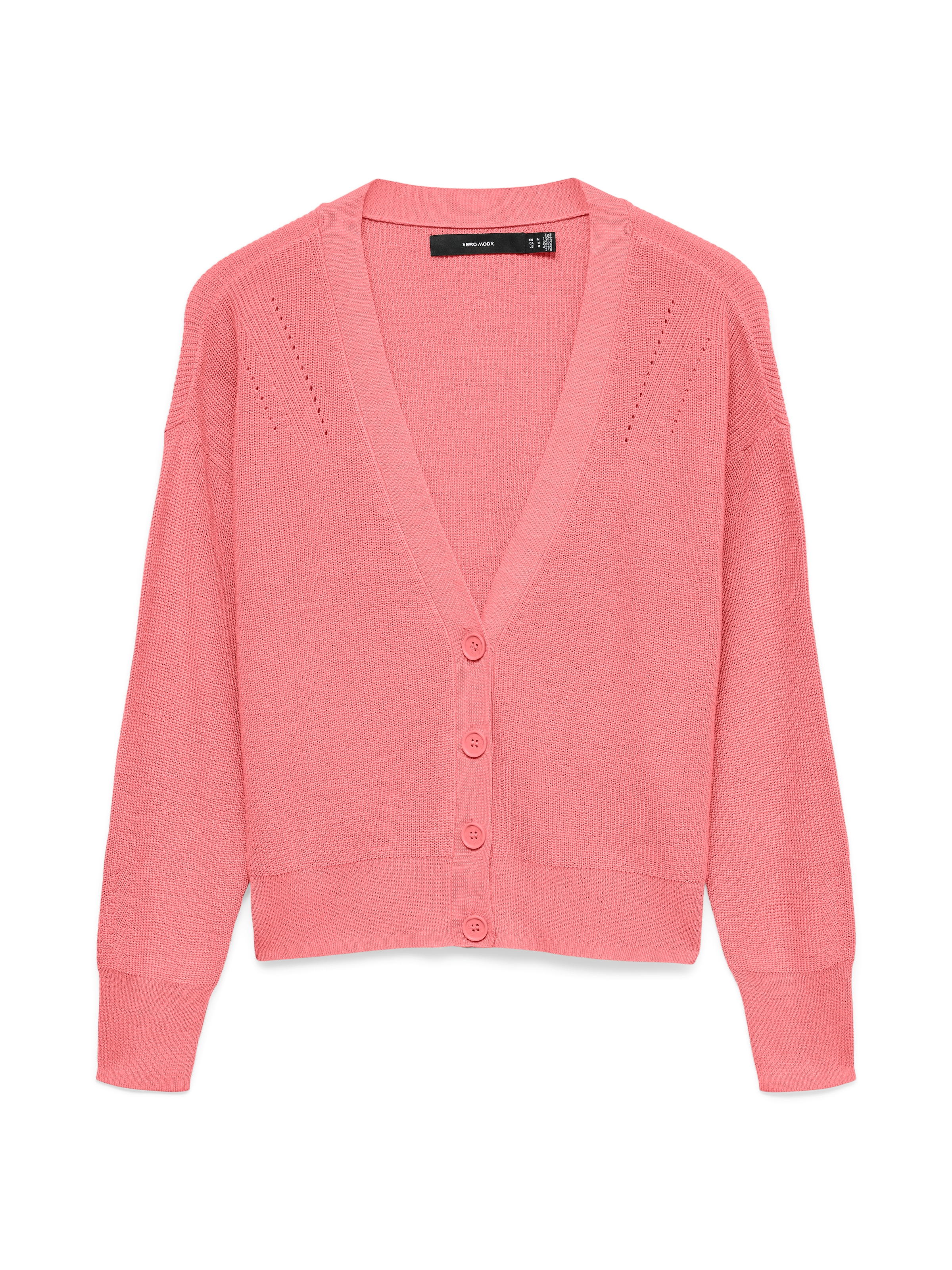 Vero Moda Strickjacke »VMNEWLEXSUN LS SHORT V-NECK CAR GA NOOS« mit Knopfleiste