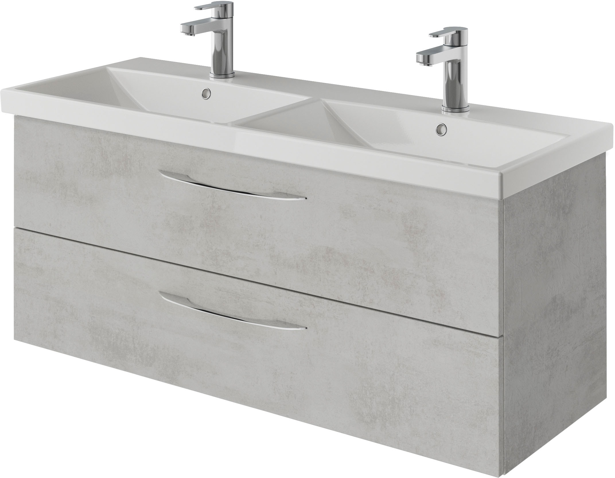 Saphir Badmöbel-Set »Serie 4035 2-teilig, Keramik-Doppelwaschtisch mit LED-Spiegelschrank«, (Set), Doppel-Waschplatz inkl Türdämpfer, 120 cm breit, 2 Schubladen, 3 Türen