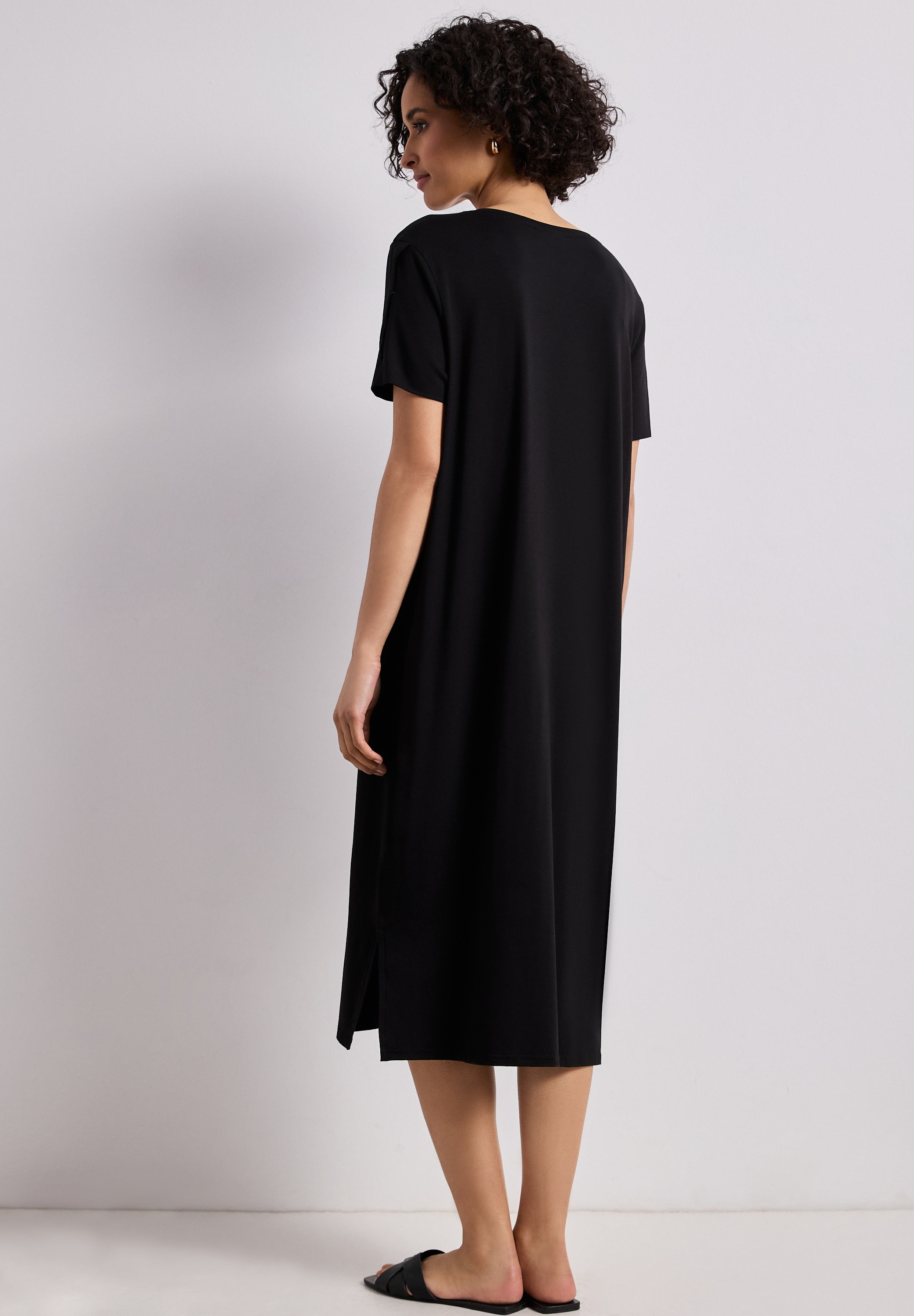 STREET ONE Midikleid Ohne Taschen in Unifarbe