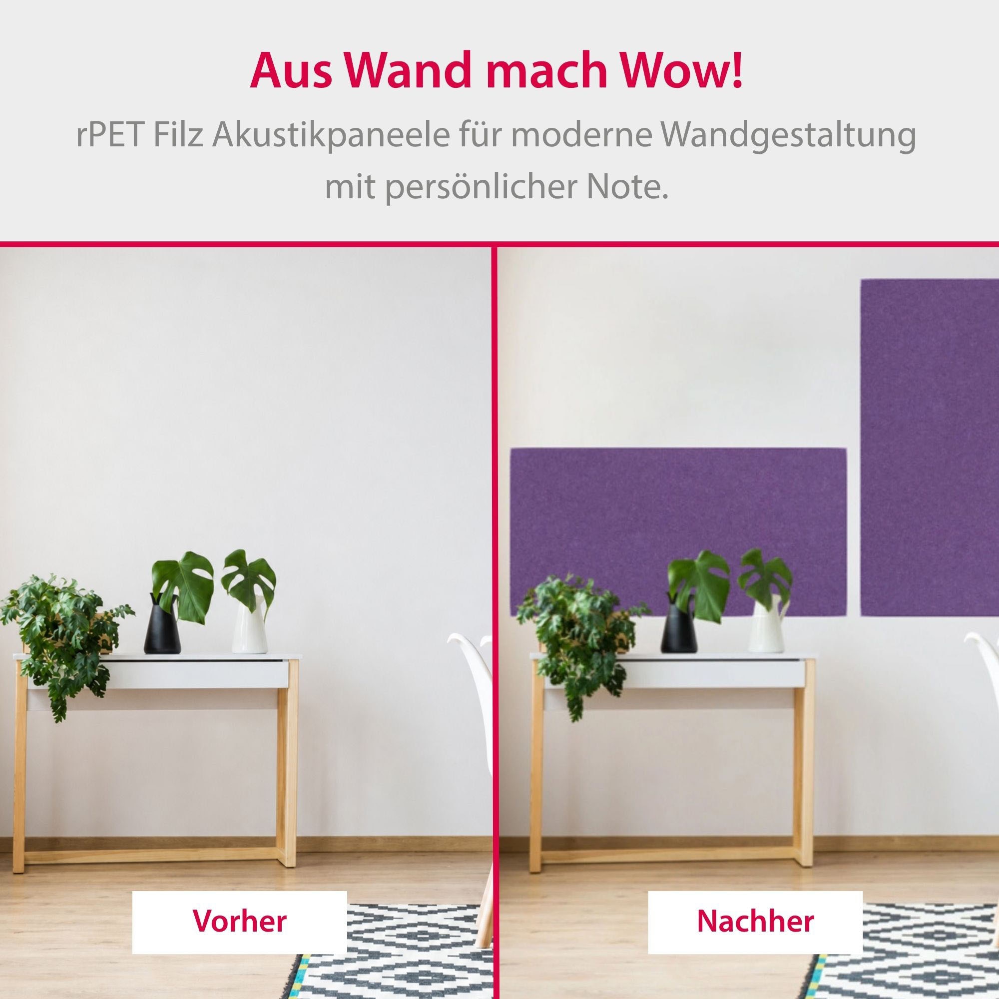 Architects Paper Schallschutzpaneel »A.S. Création Modular Wall Akustikpaneel Filz« 1 tlg. Einfarbiges Akustikpaneel aus recyceltem PET-Filz
