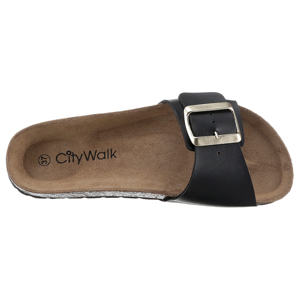 CITY WALK Pantolette, Basic, Sommerschuh, Schlappen mit ergonomischem Fußbett