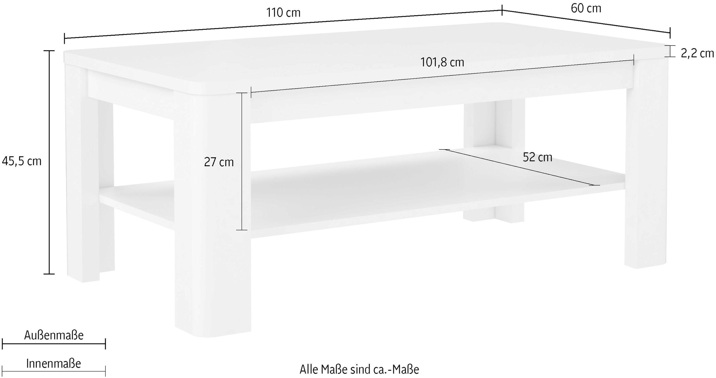 FORTE Couchtisch, Breite 110 cm