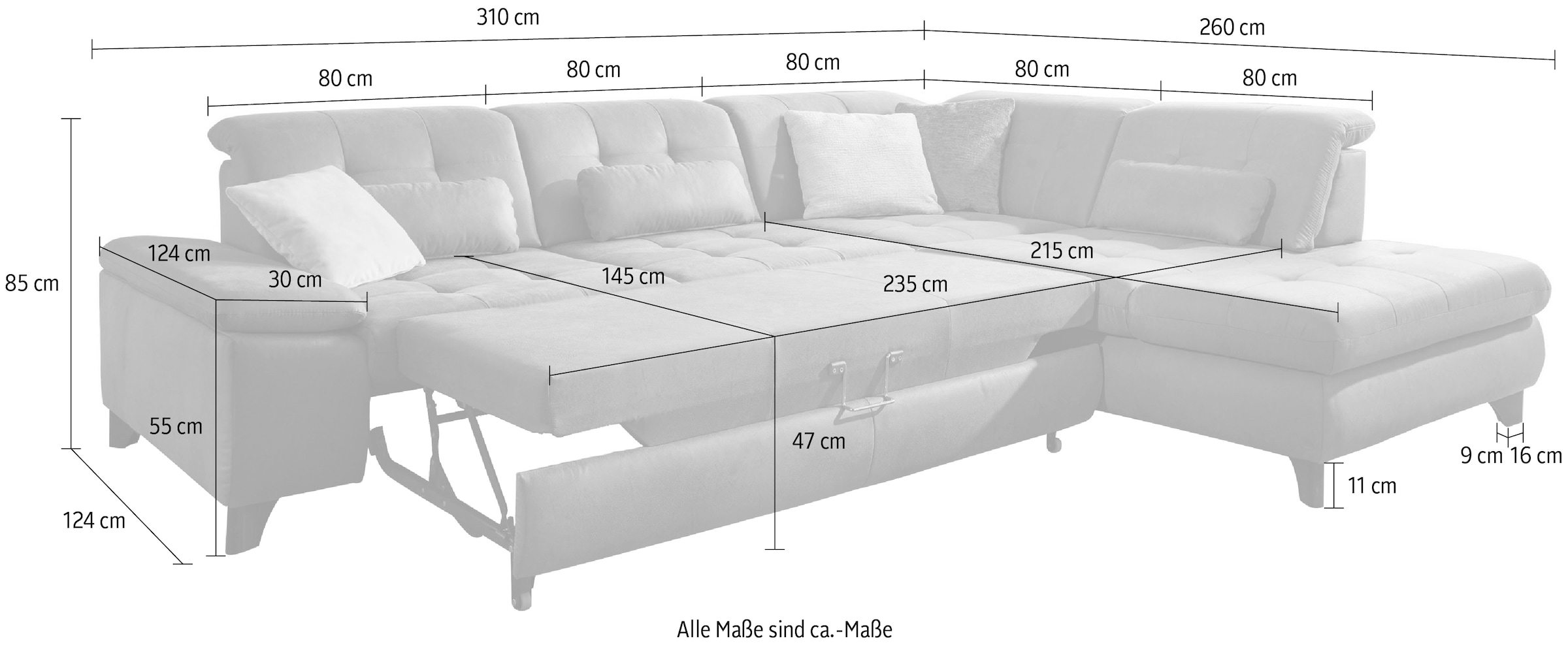 Die PlanBar Ecksofa »MP-IN18012 L-Form mit Federkern-Polsterung«, wahlweise mit Funktion
