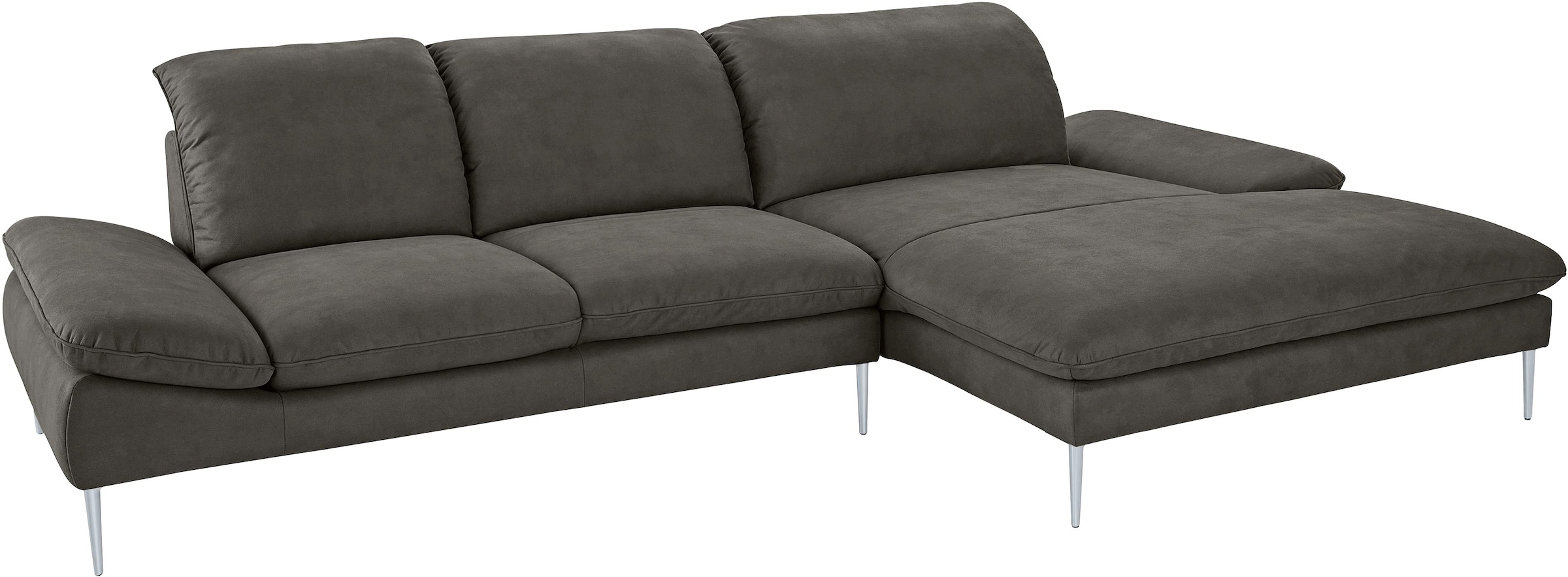 W.SCHILLIG Ecksofa »enjoy&MORE«, mit Sitztiefenverstellung, Füße silber matt, Breite 340 cm